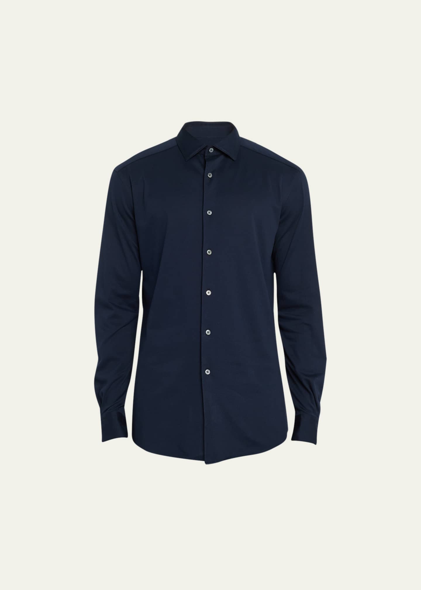 ZEGNA Men's Cotton Pique Sport Shirt Image 1 of 5