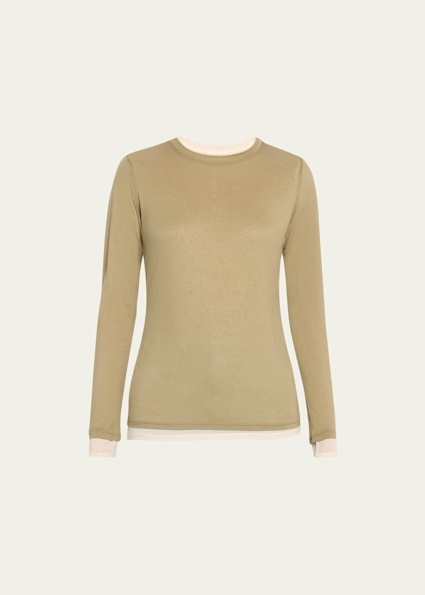 Vince Double-Layer Long-Sleeve Cotton T-Shirt - Bergdorf Goodman