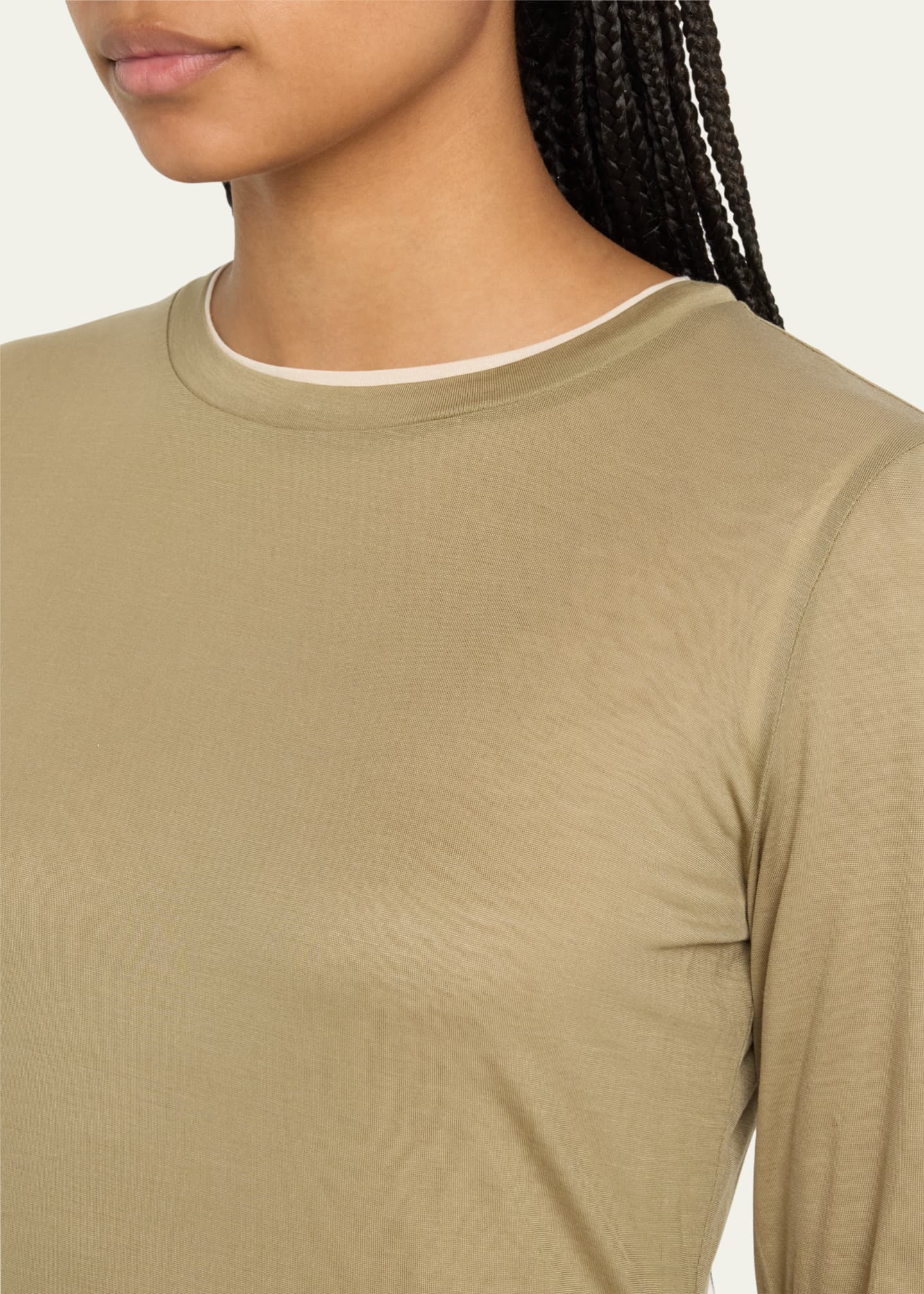 Vince Double-Layer Long-Sleeve Cotton T-Shirt - Bergdorf Goodman