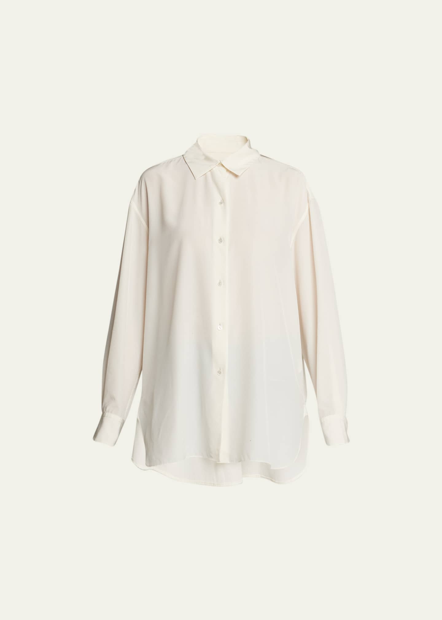 Nili Lotan Julien Oversized Button Down Silk Shirt Image 1 of 5