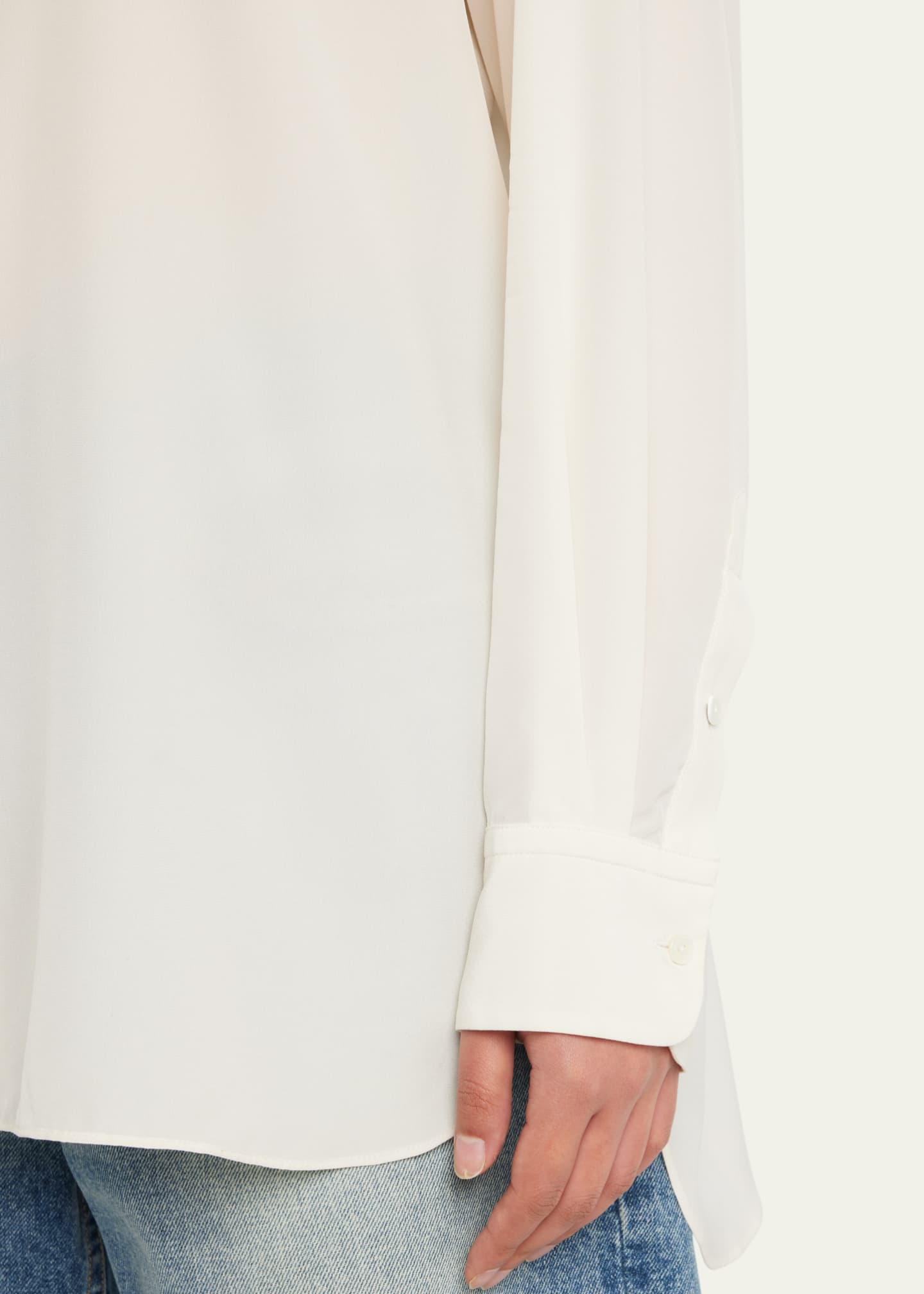 Nili Lotan Julien Oversized Button Down Silk Shirt Image 5 of 5