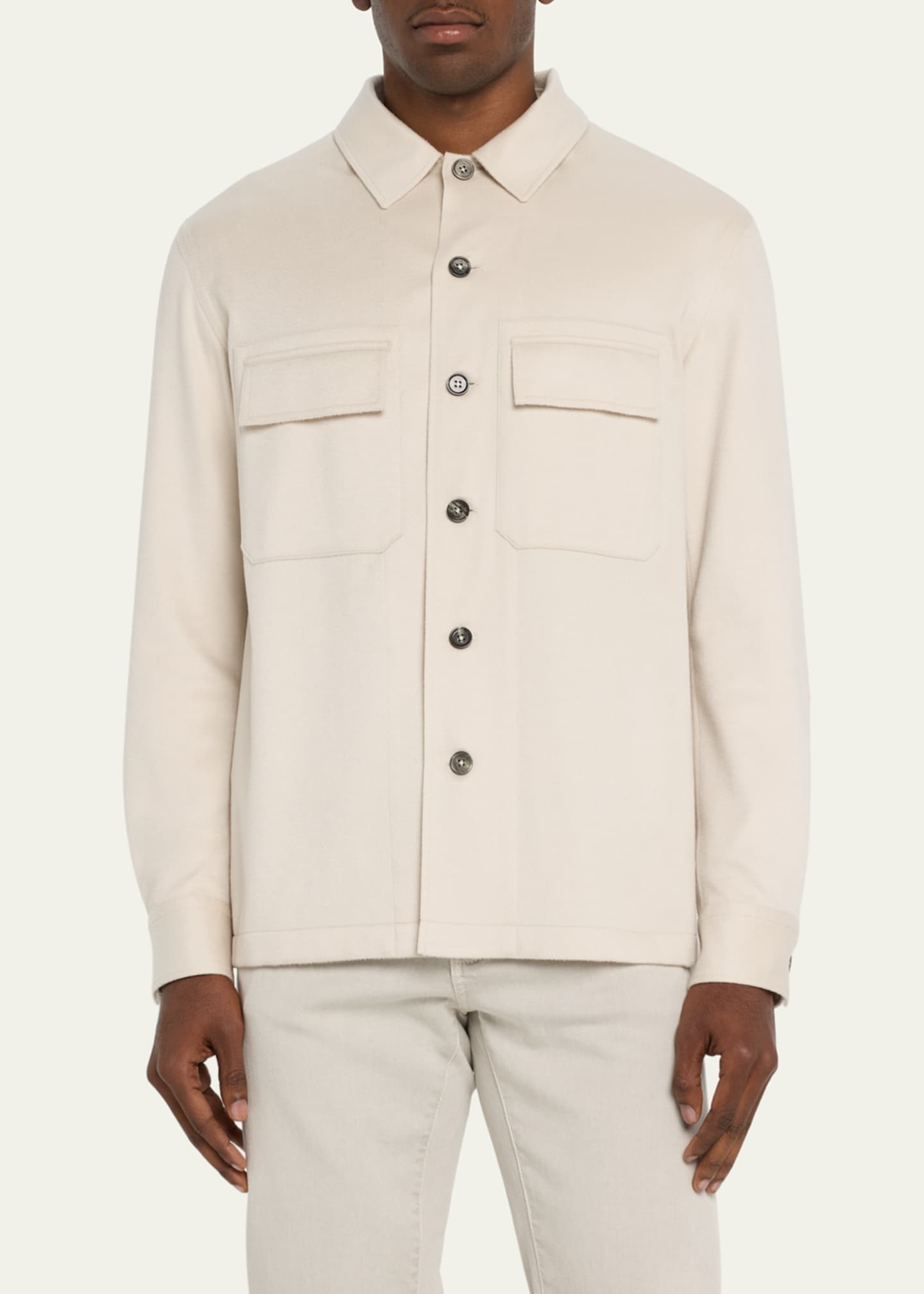 ZEGNA Men's Oasi Cashmere Overshirt Image 4 of 5