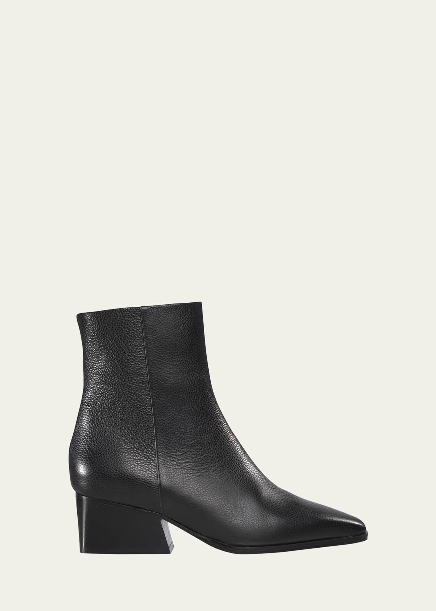 Marion Parke Pauline Leather Zip Ankle Booties