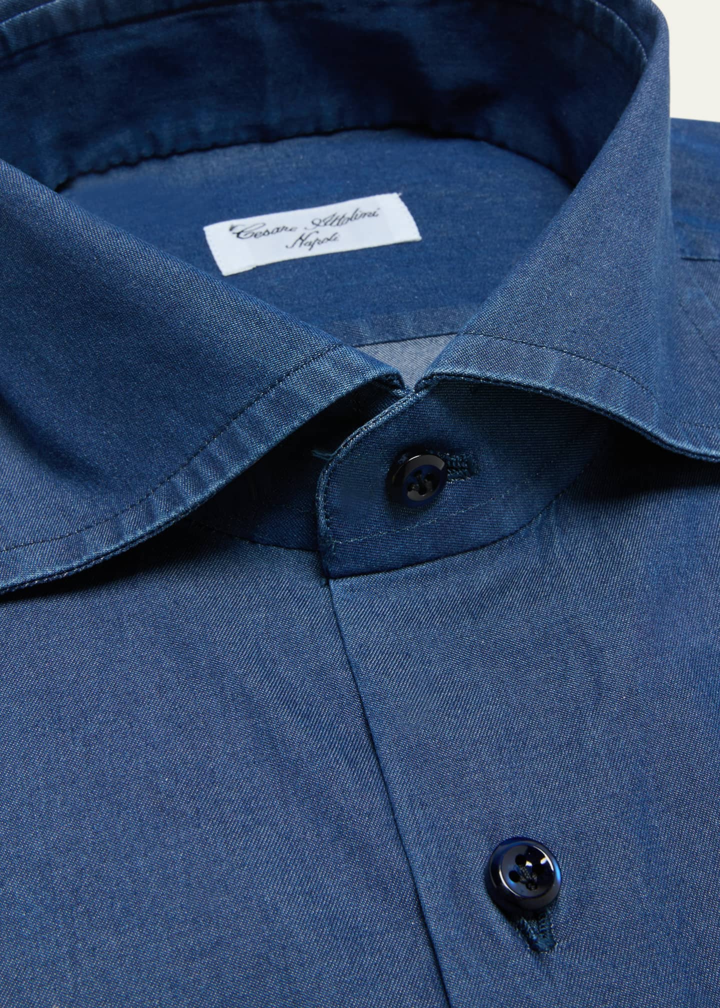 Cesare Attolini Men's Cotton Denim Dress Shirt - Bergdorf Goodman