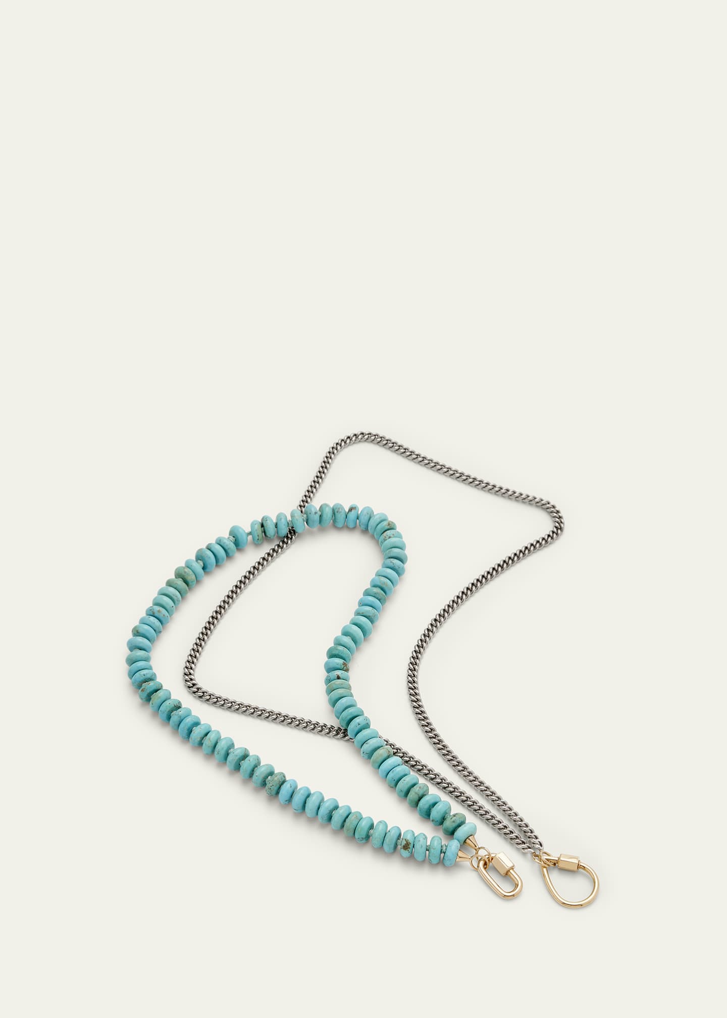 Marla Aaron Turquoise Rondelle Chain and Lock Necklace Bergdorf Goodman