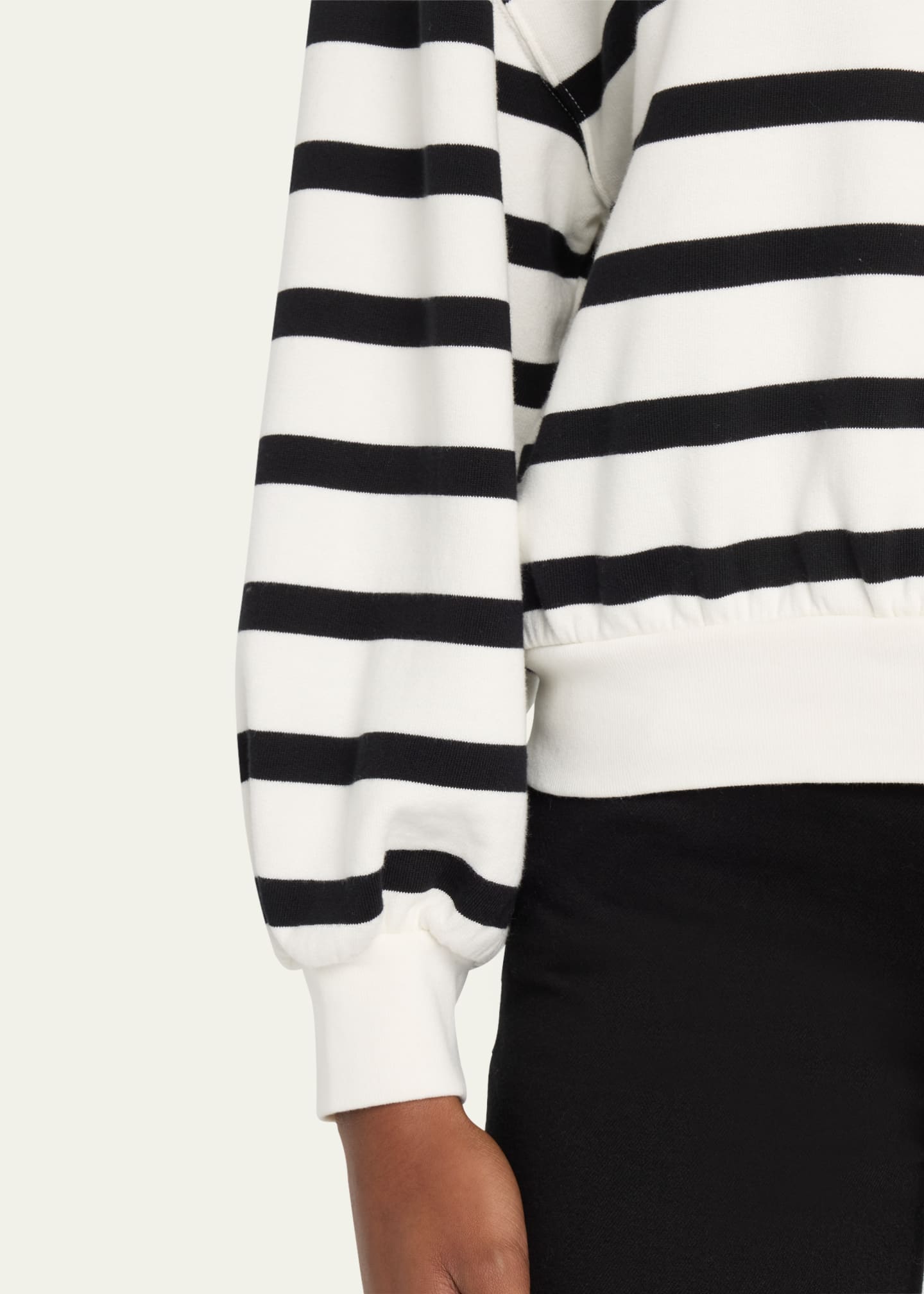 Mock Neck Stripe Sweatshirts Top