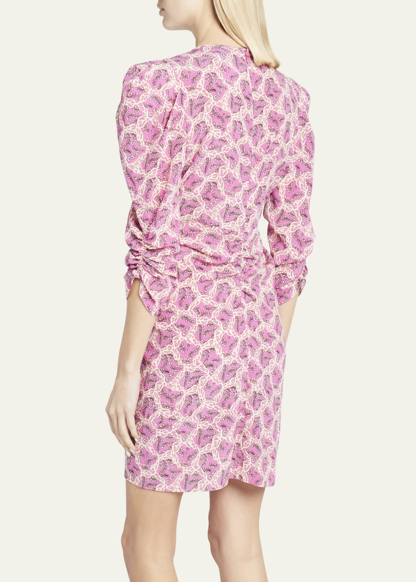 Isabel Marant Aliniza Printed Ruch Mini Dress - Bergdorf Goodman