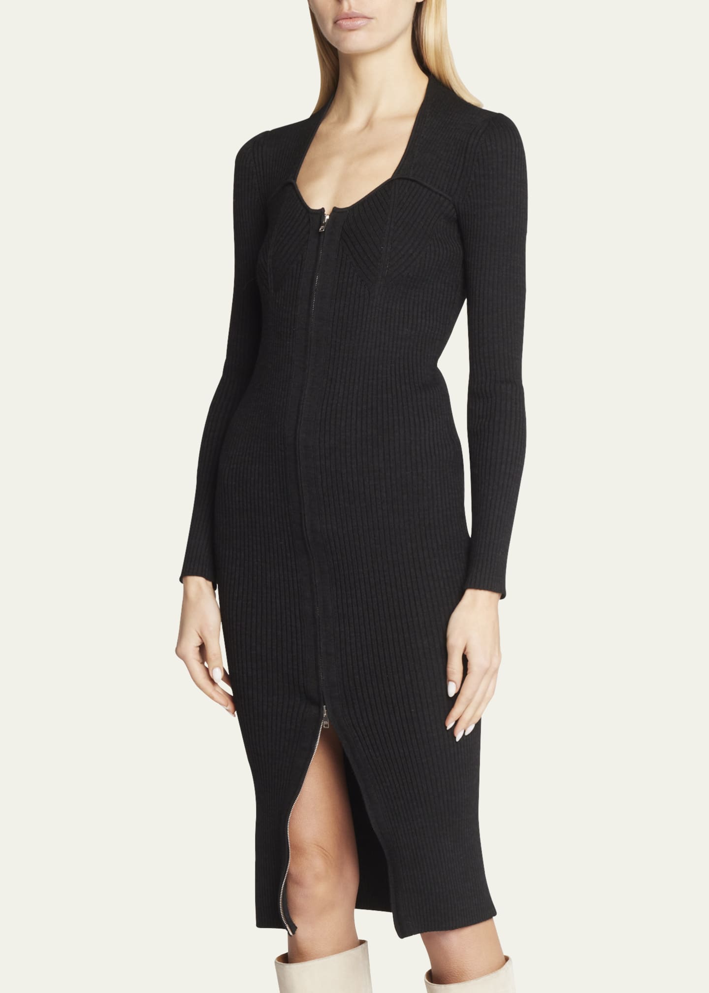 Isabel Marant Zael Zip-Up Wool Knit Midi Dress - Bergdorf Goodman