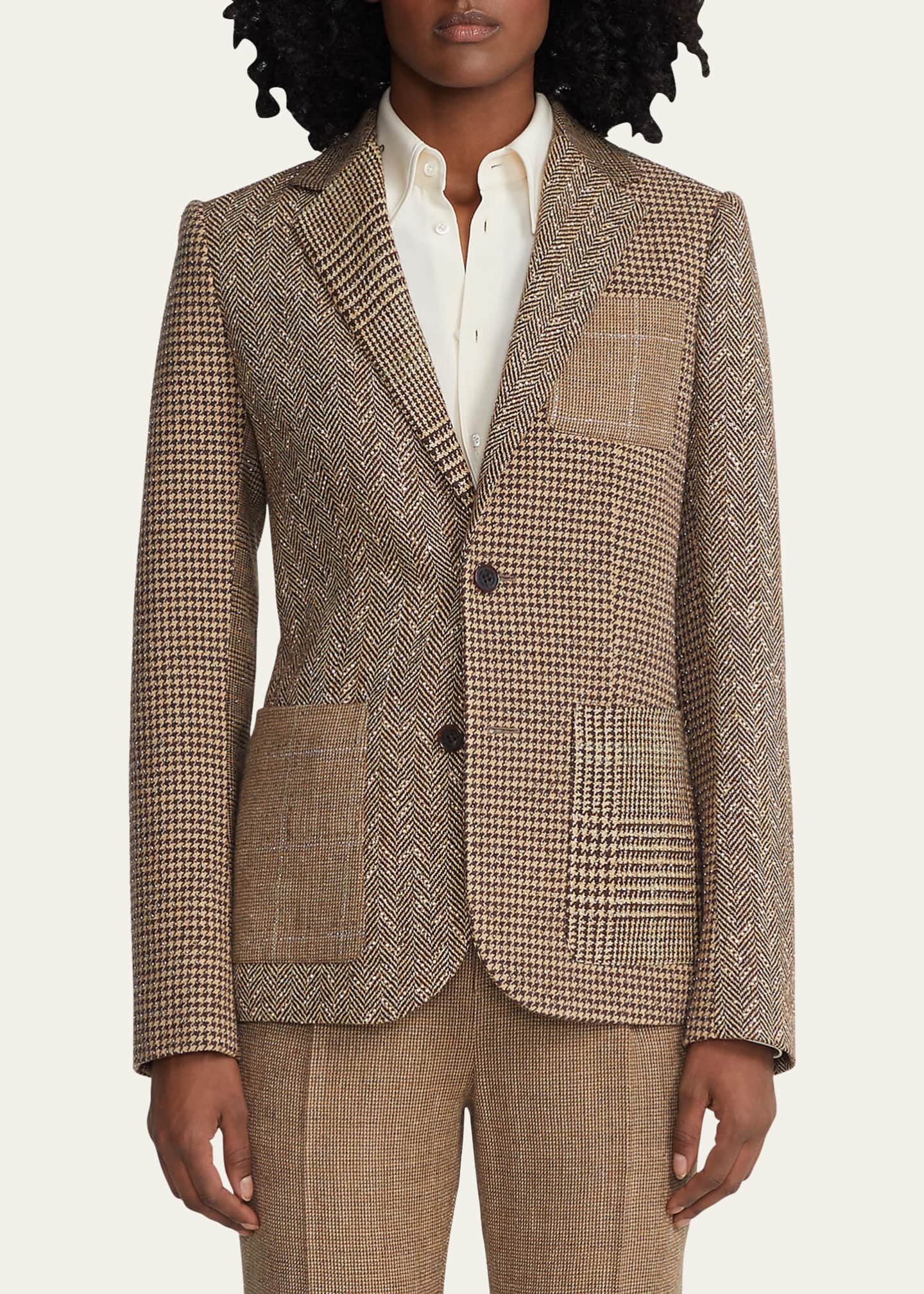 ralph lauren patchwork blazer