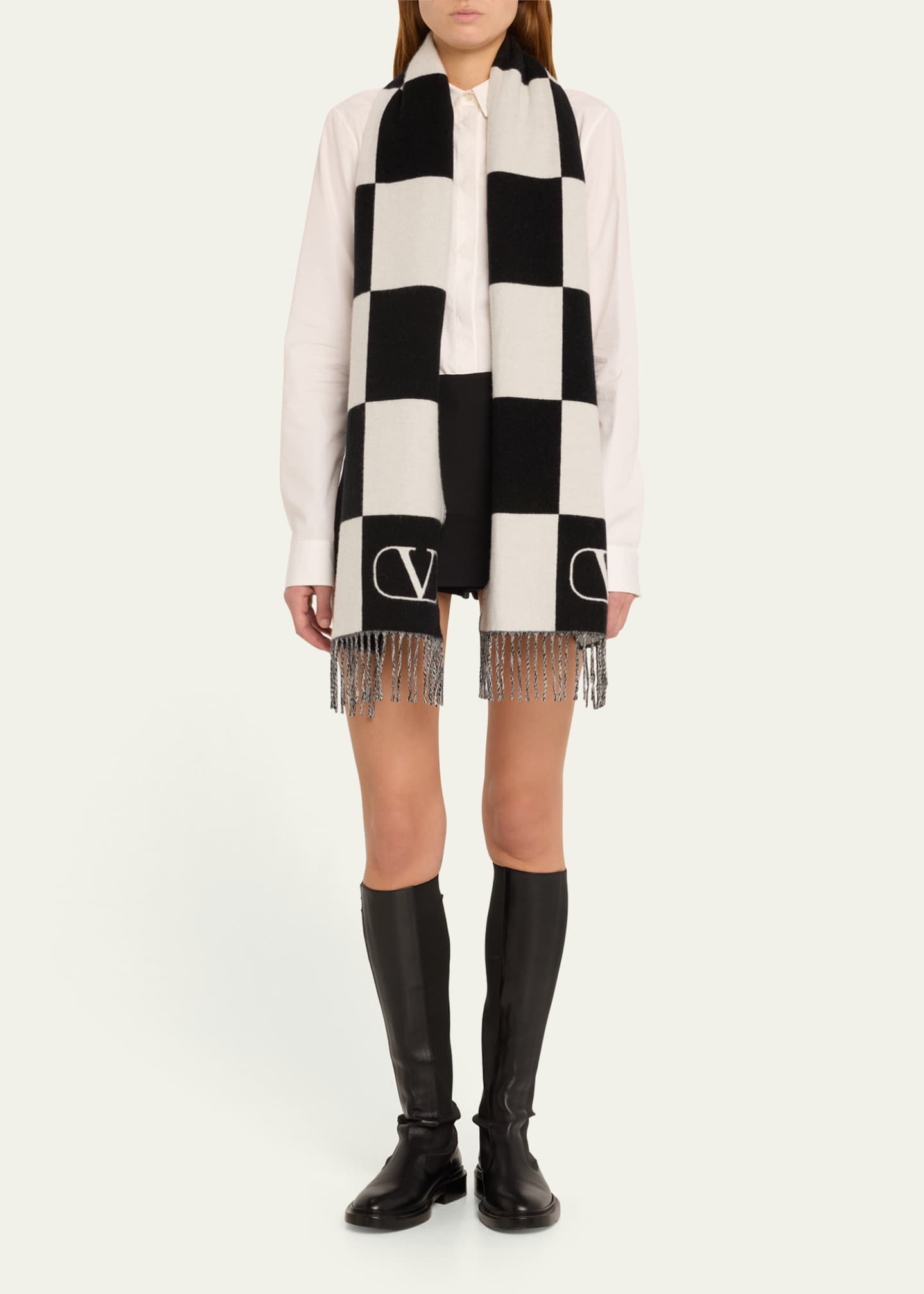 Valentino Garavani Stripe Wool Cashmere Scarf Bergdorf Goodman