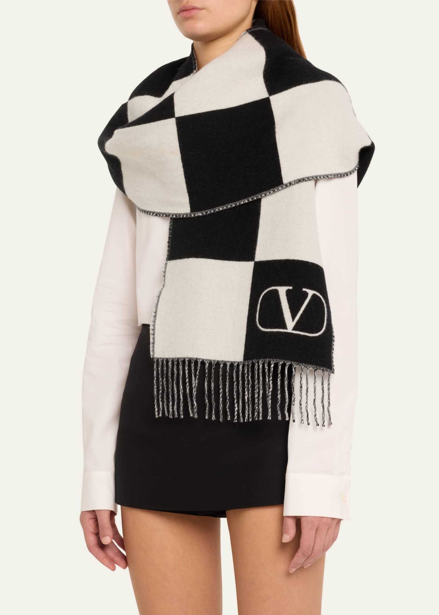 Valentino Garavani Stripe WoolCashmere Scarf Bergdorf Goodman