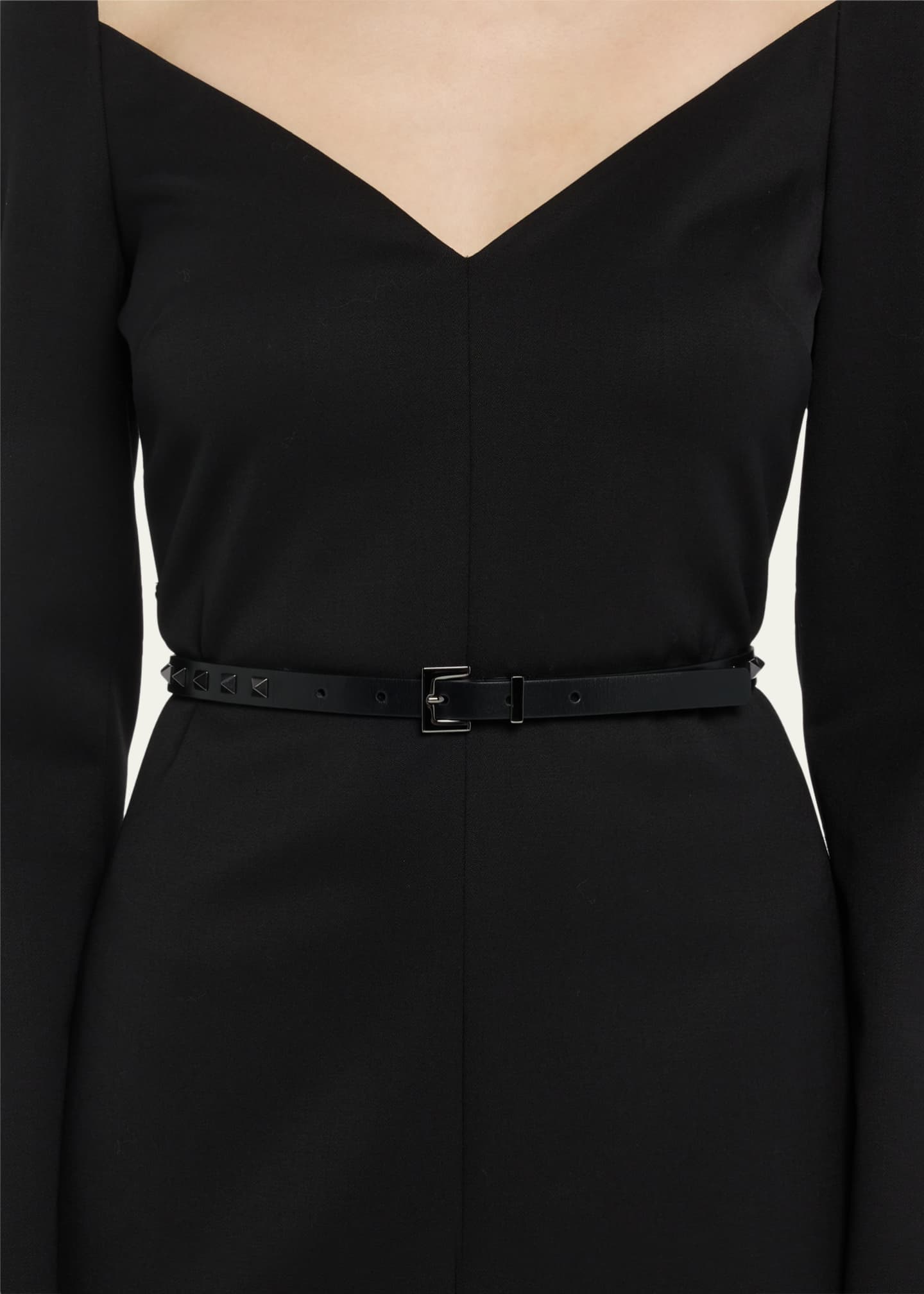 Valentino Garavani Black Calf Leather Bos Taurus Regular Belt main image 0