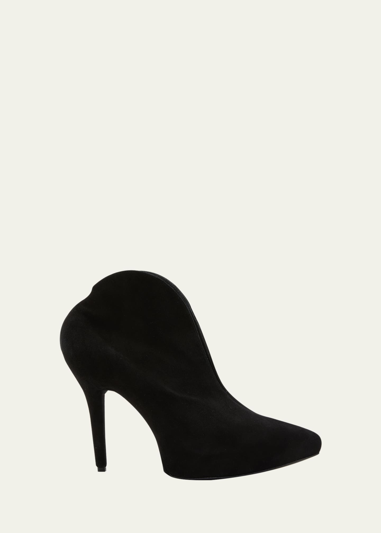 ALAIA Suede V Cut Stiletto Booties Bergdorf Goodman