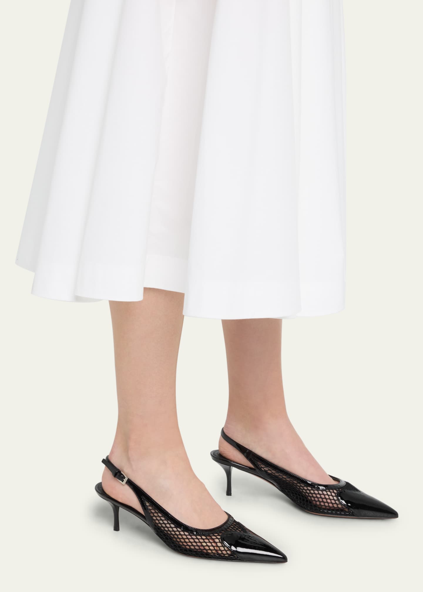 ALAÏA White Heart Slingback Heels