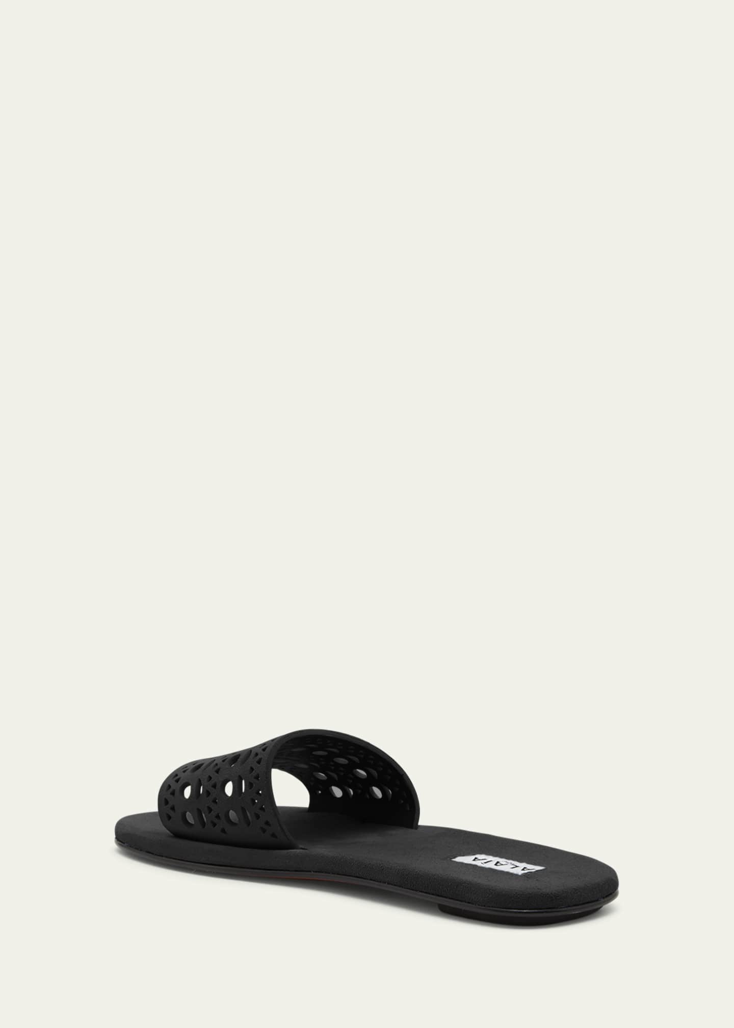 ALAIA Vienne Cutout Flat Slide Sandals - Bergdorf Goodman