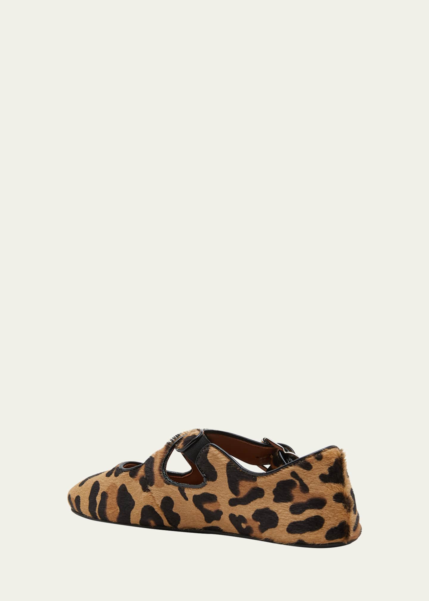 ALAIA Leopard Crisscross Ballerina Flats Image 2 of 3