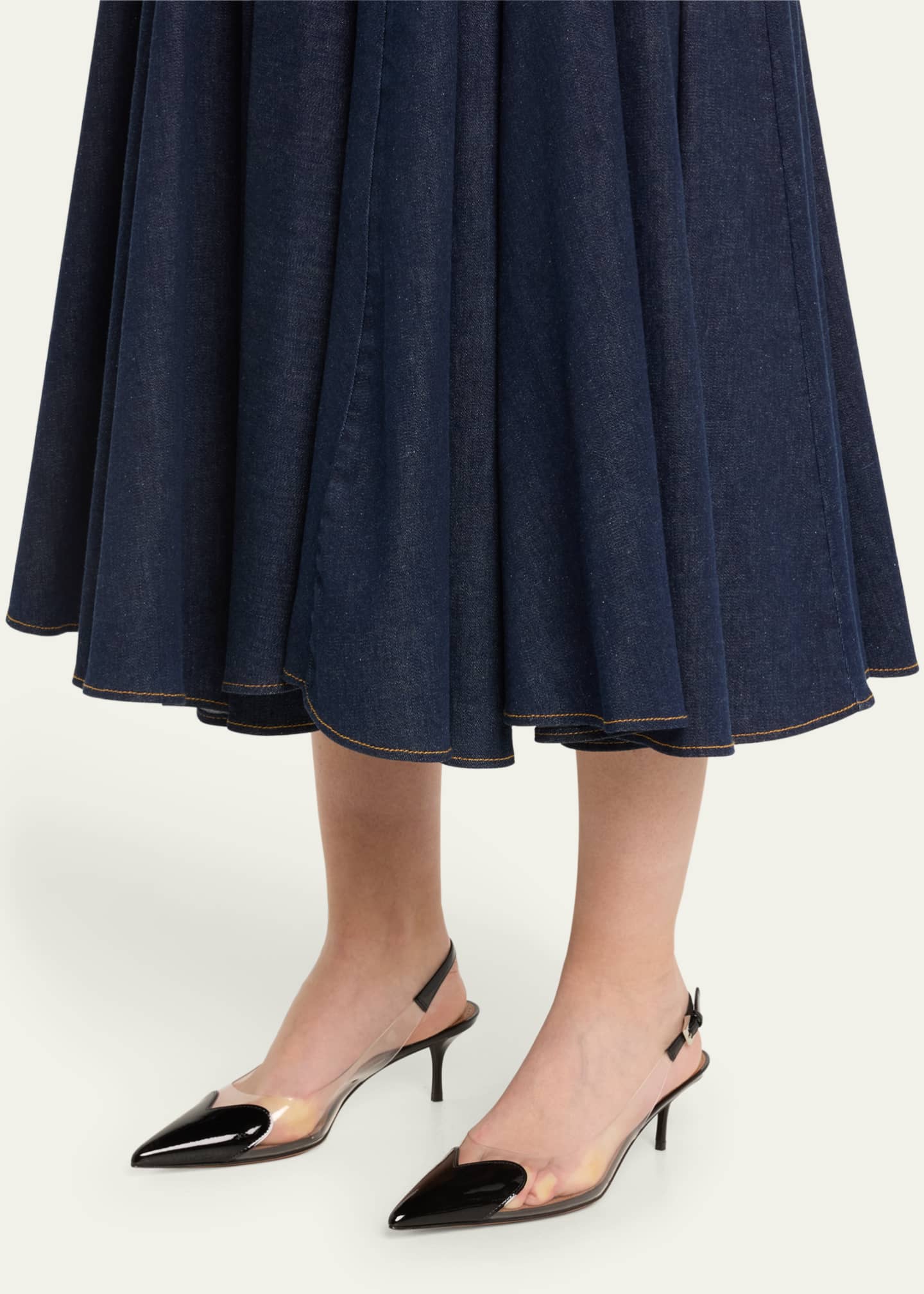 ALAIA Plexi Heart Toe Slingback Pumps