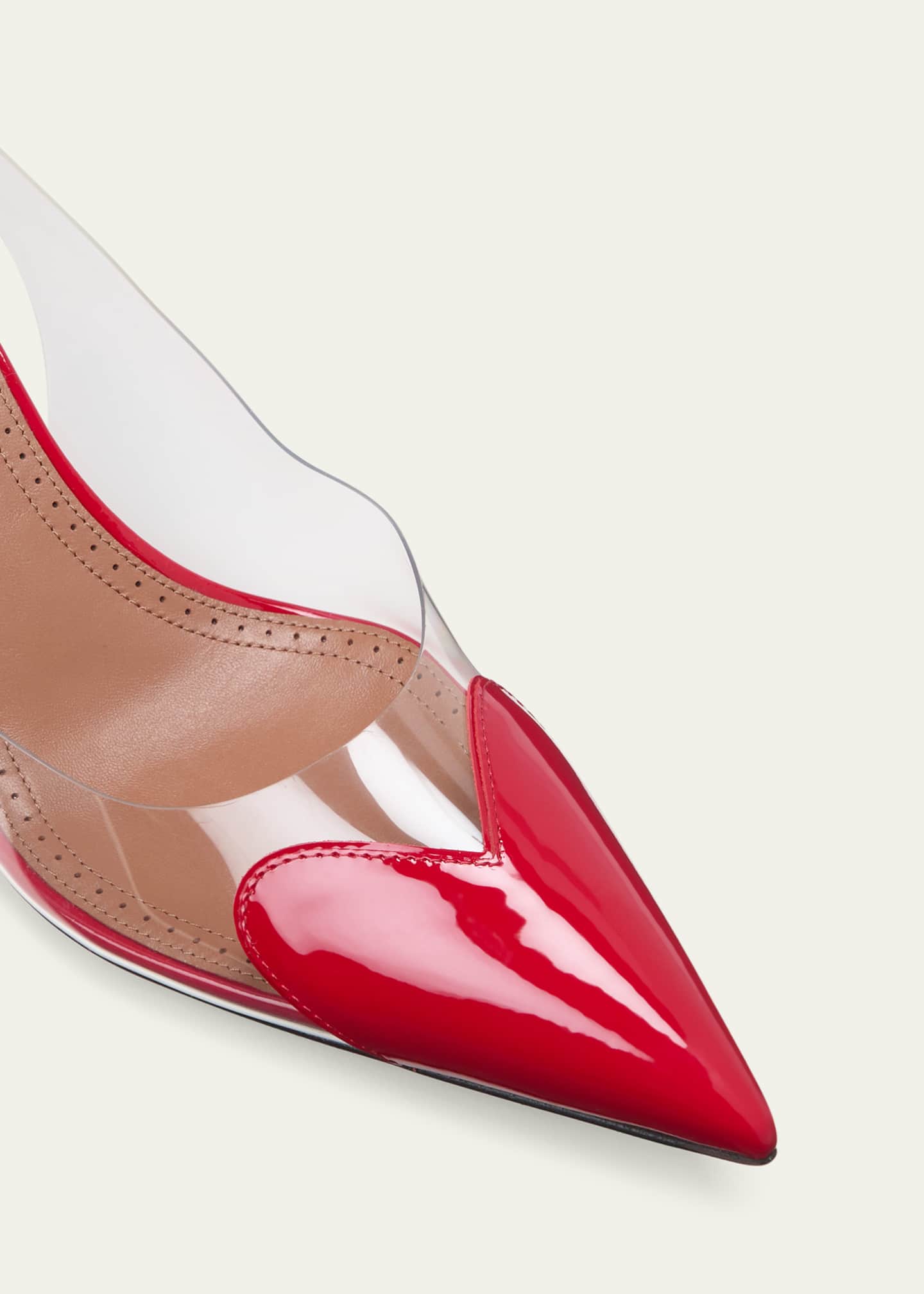 もあ　HEART MOTIF POINTED TOE PUMPS ALAIA Coeur Plexi Heart-Toe Slingback Pumps - Bergdorf Goodman