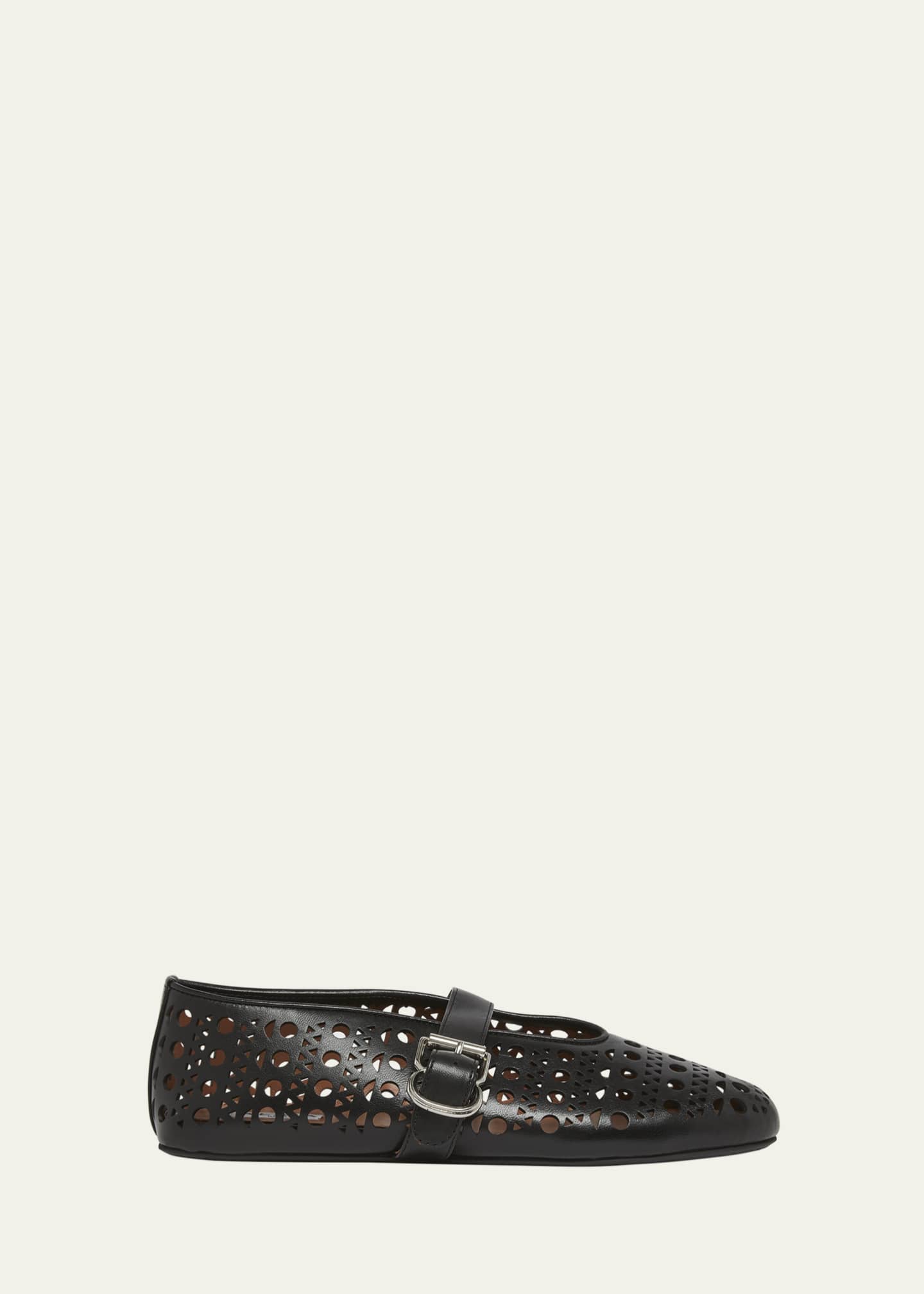 ALAIA Vienne Cutout Mary Jane Ballerina Flats Image 1 of 6