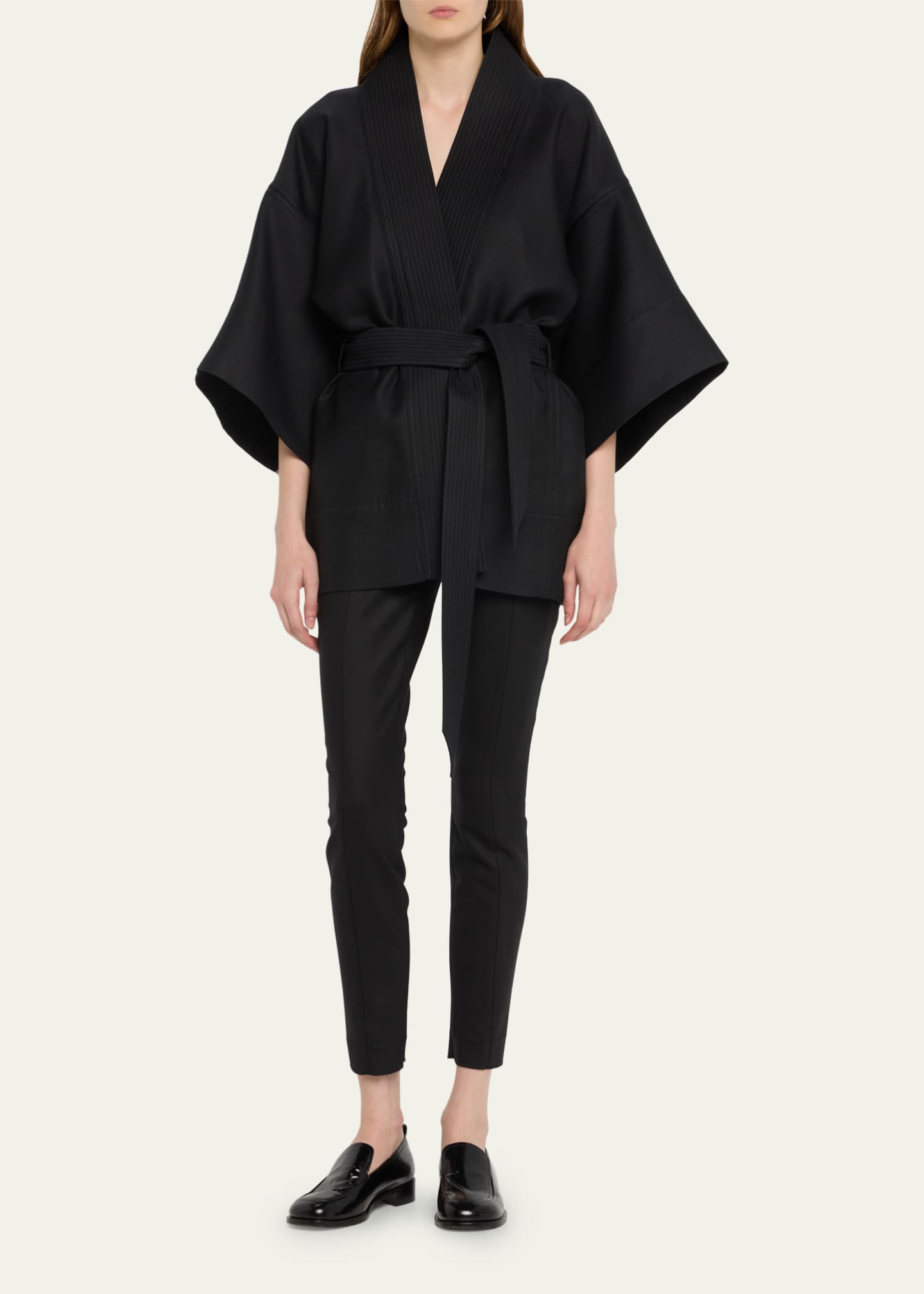WARDROBE.NYC Belted Wool Kimono Bergdorf Goodman