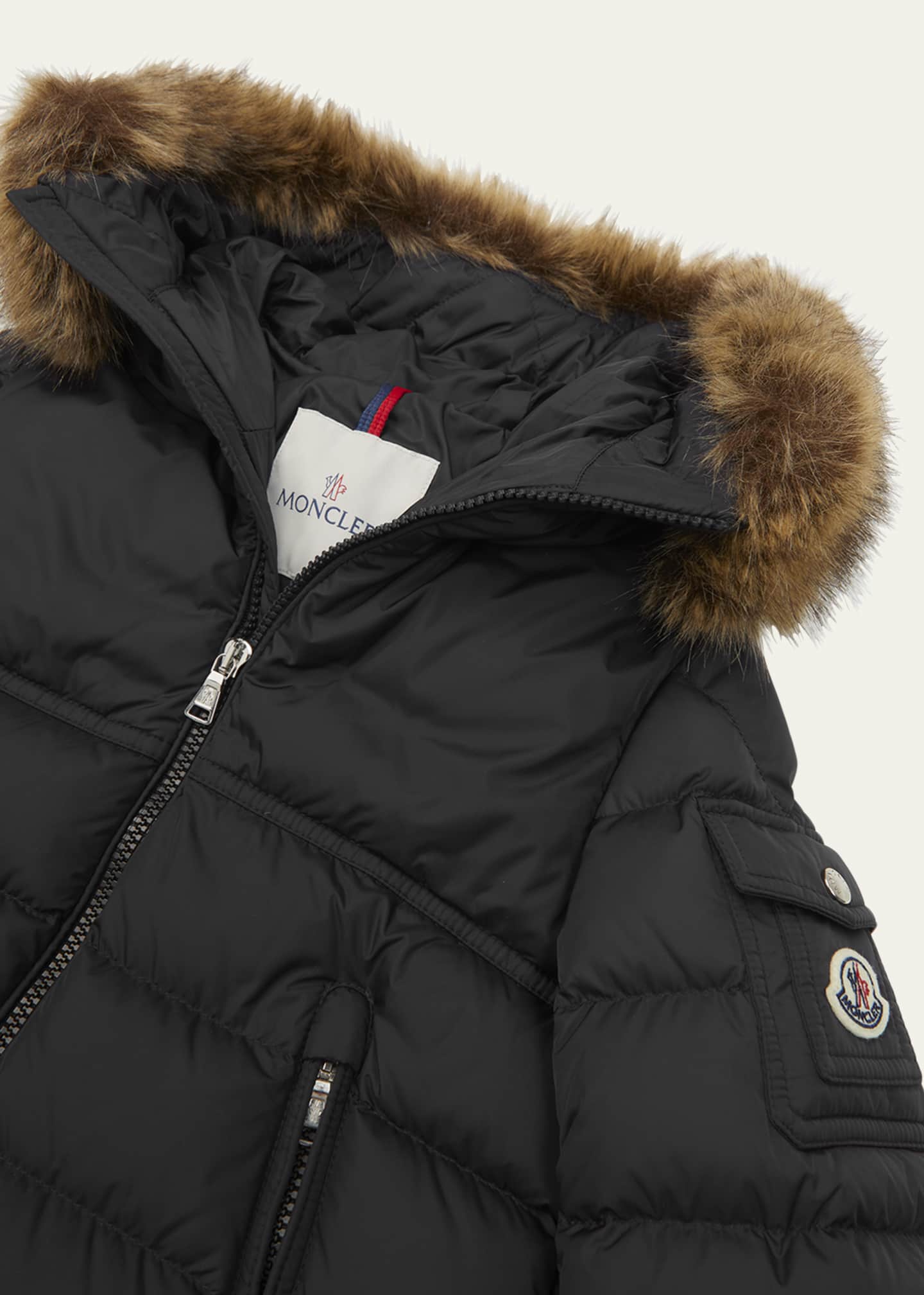 Moncler Boy's Faux Fur Hooded Puffer Jacket, Size 8-14 - Bergdorf
