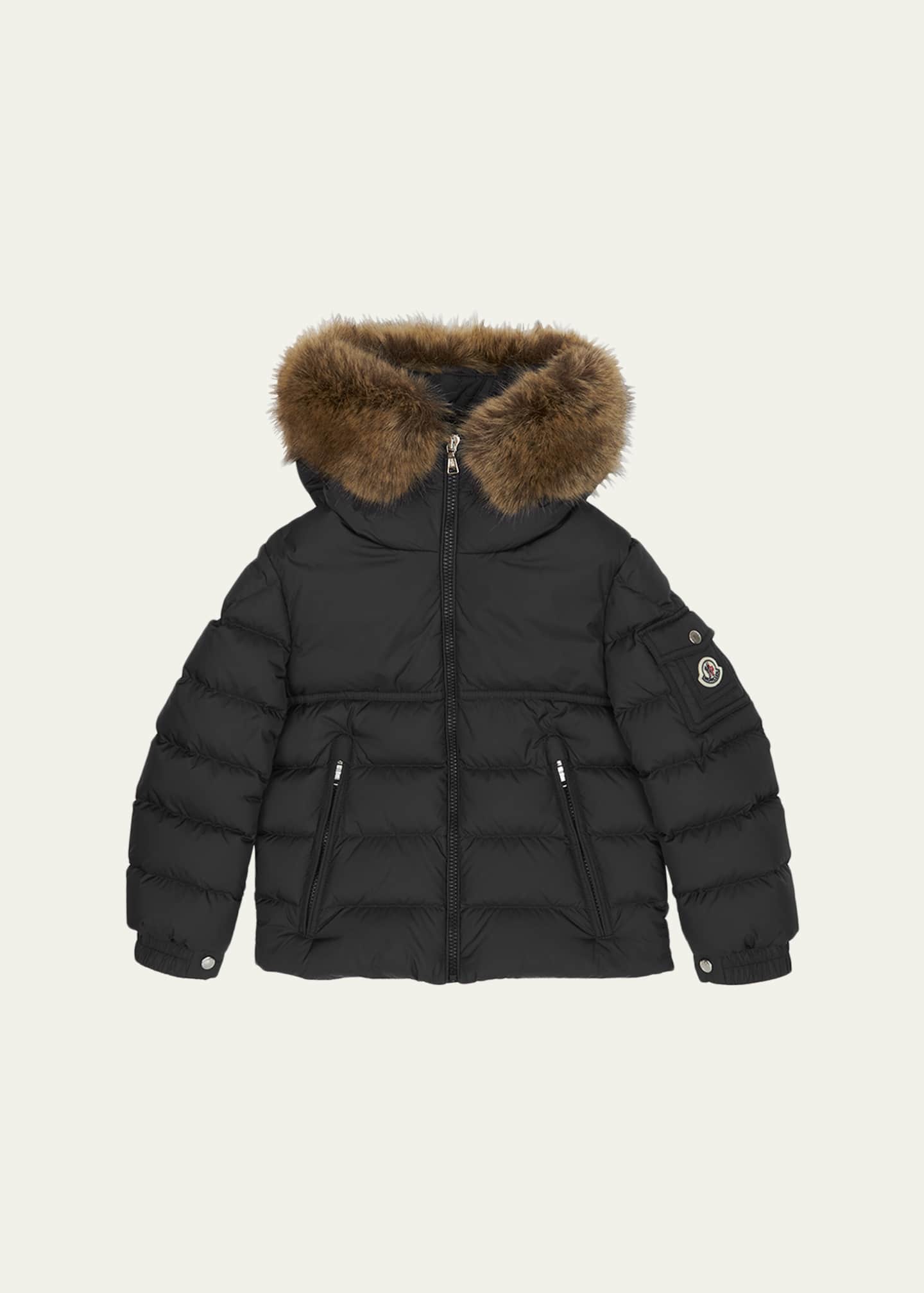 Moncler Boy's Faux Fur Hooded Puffer Jacket, Size 8-14 - Bergdorf