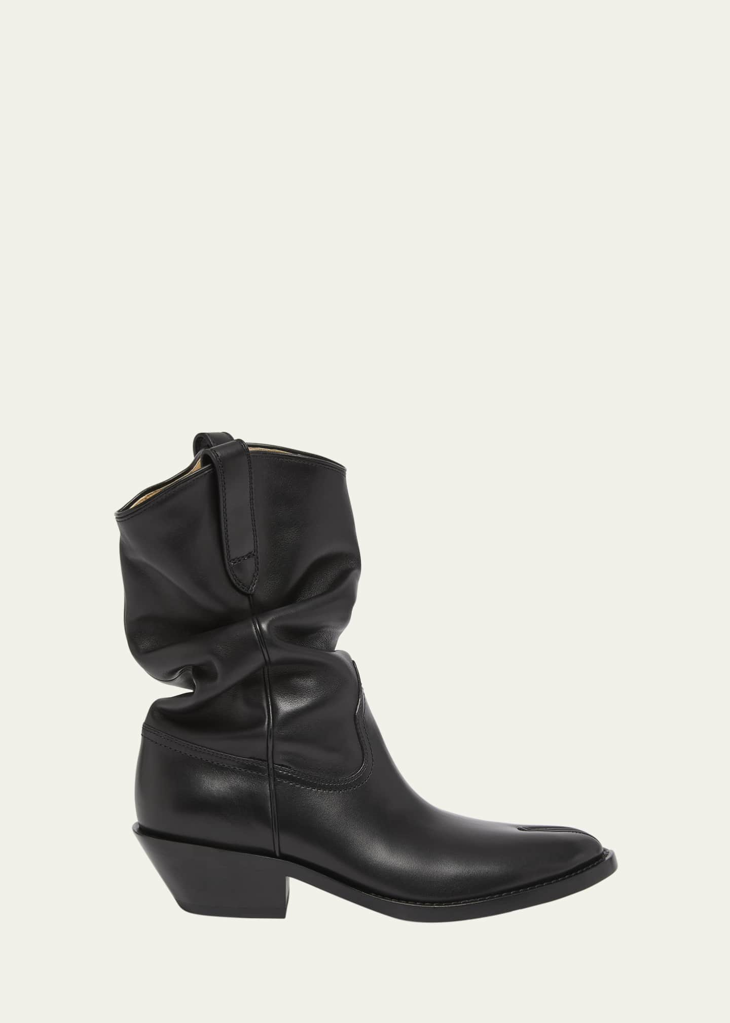 GUCCI Cowboy Boots Leather Mid Heel Boots