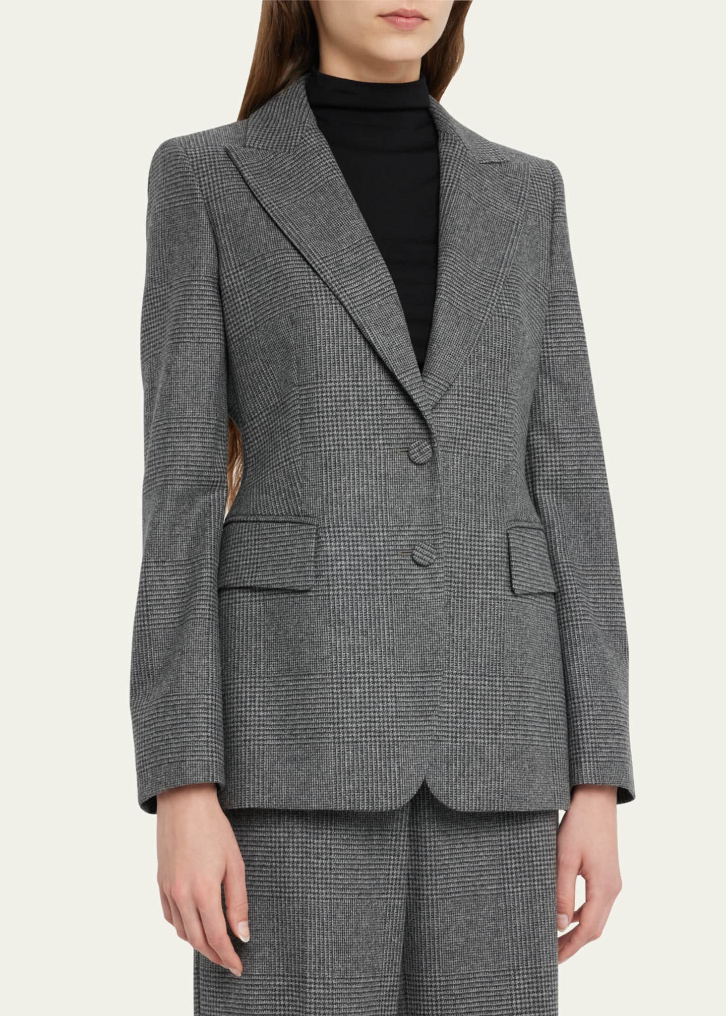 Max Mara Catone Cashmere Blend Check Blazer Jacket Bergdorf Goodman