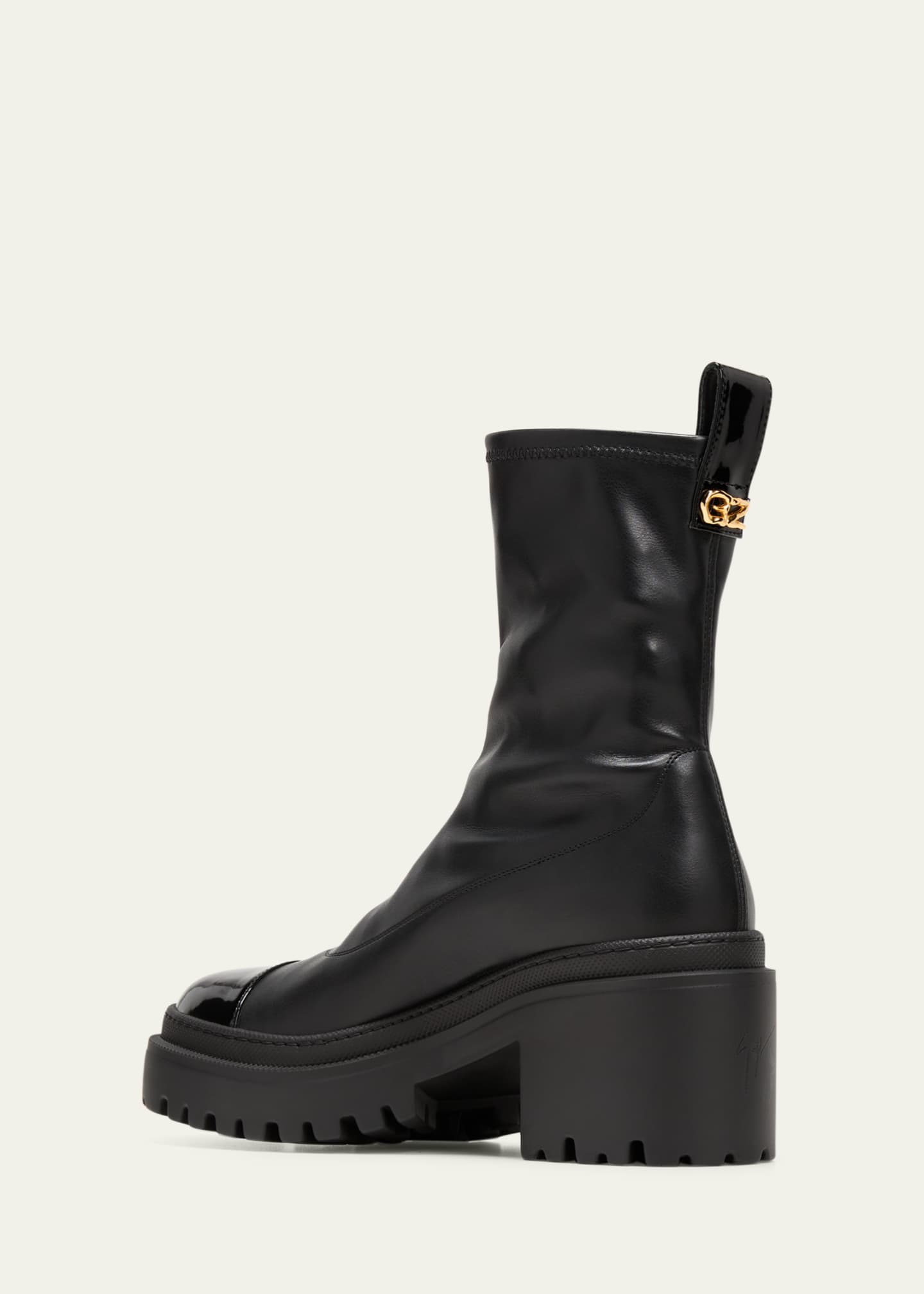 Giuseppe Zanotti Leather Cap-Toe Moto Boots Image 4 of 5