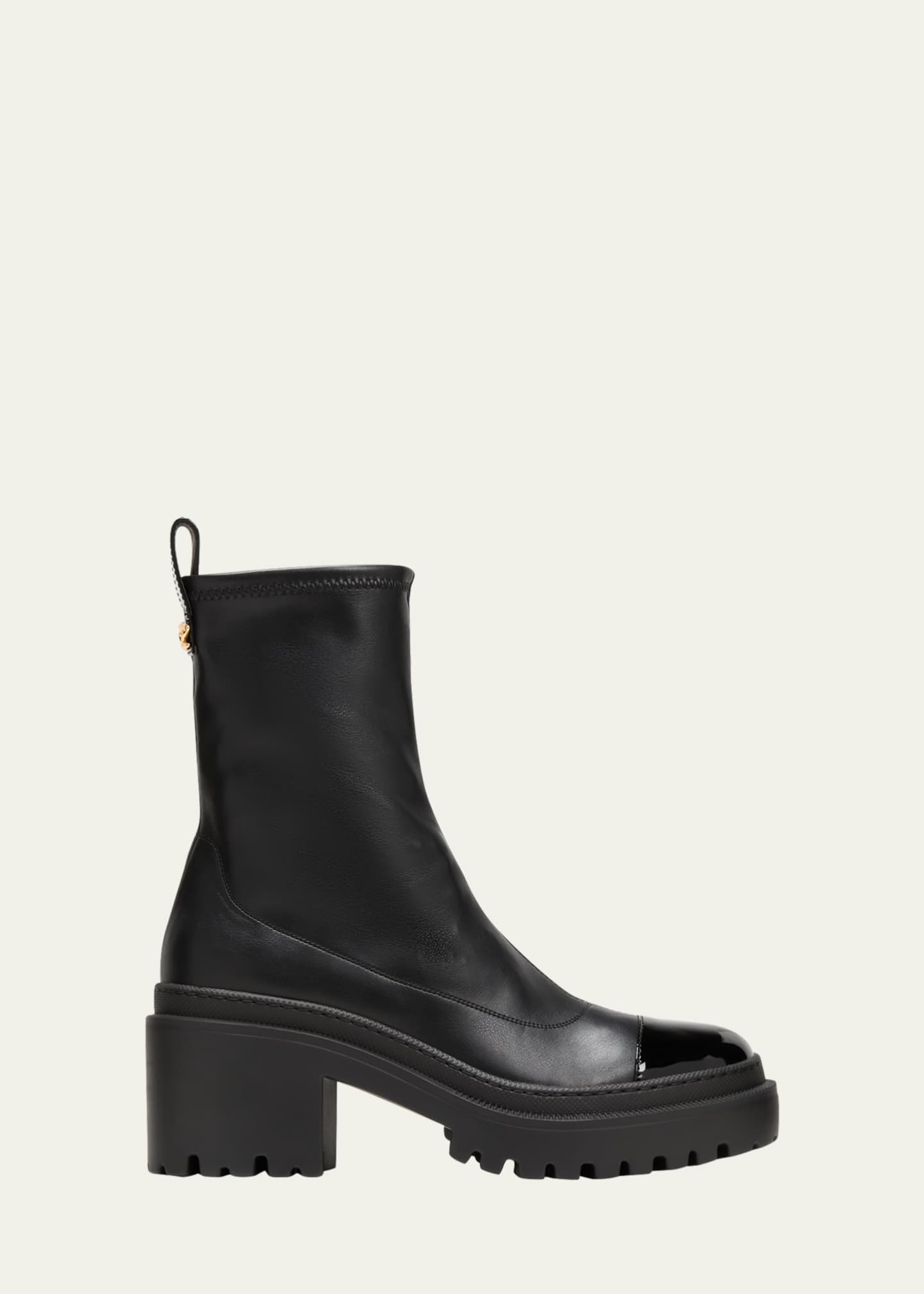 Giuseppe Zanotti Leather Cap-Toe Moto Boots - Bergdorf Goodman