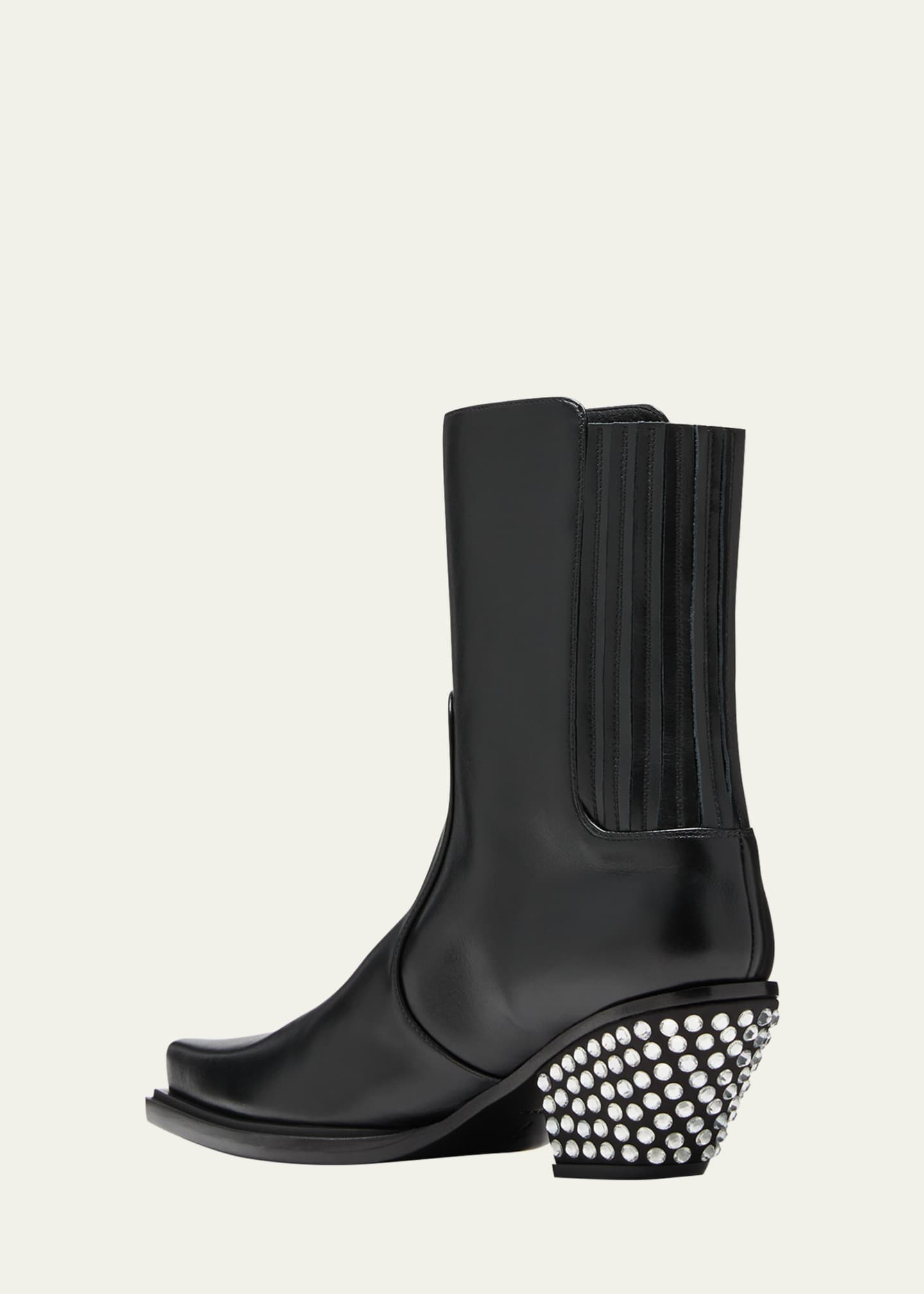 Giuseppe Zanotti Pointed Crystal Leather Western Boots Bergdorf