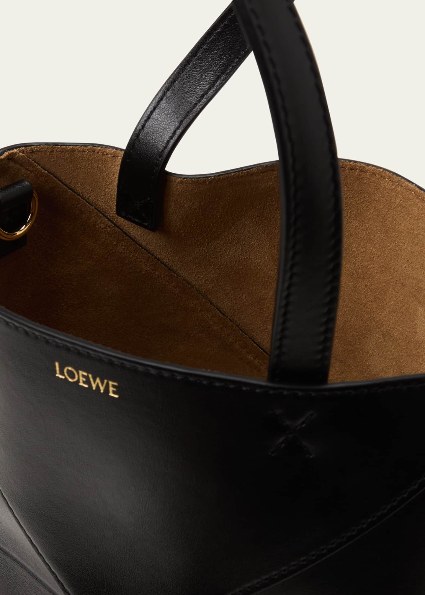 Loewe Puzzle Fold Mini Tote Bag in Shiny Leather - Bergdorf Goodman