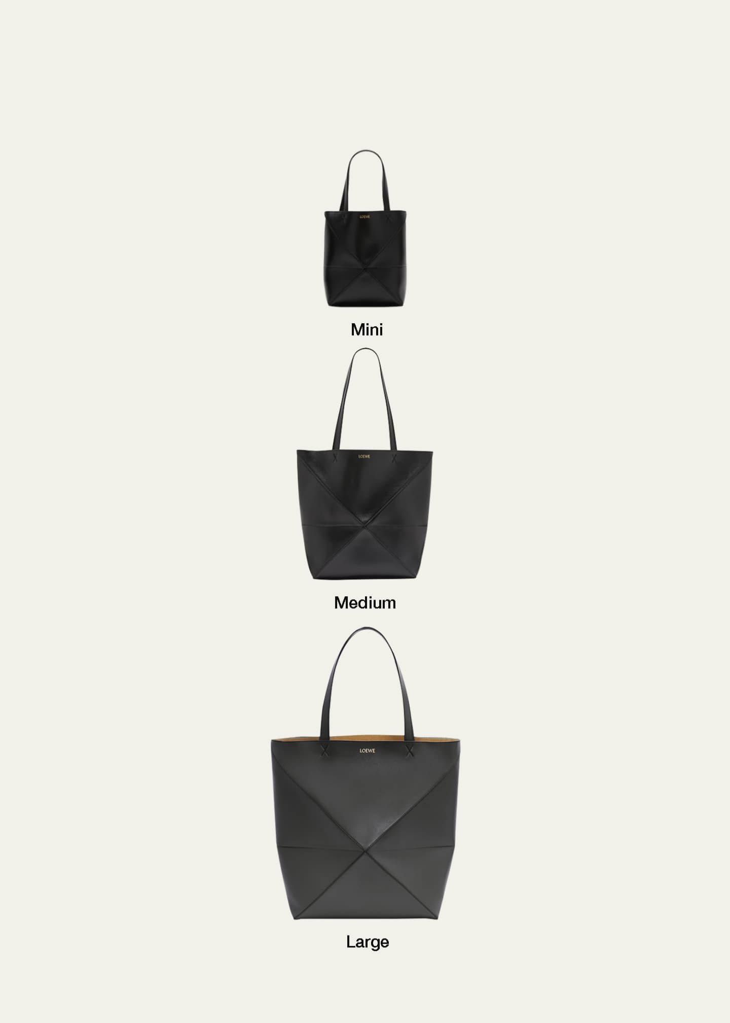 Loewe Puzzle Fold Mini Tote Bag in Shiny Leather - Bergdorf Goodman