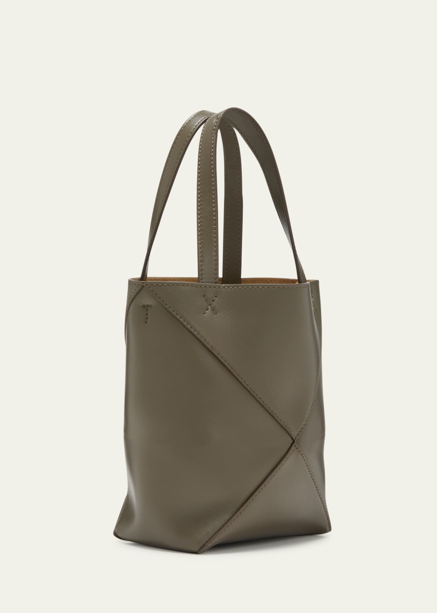 Loewe Puzzle Fold Mini Tote Bag in Shiny Leather Image 3 of 6