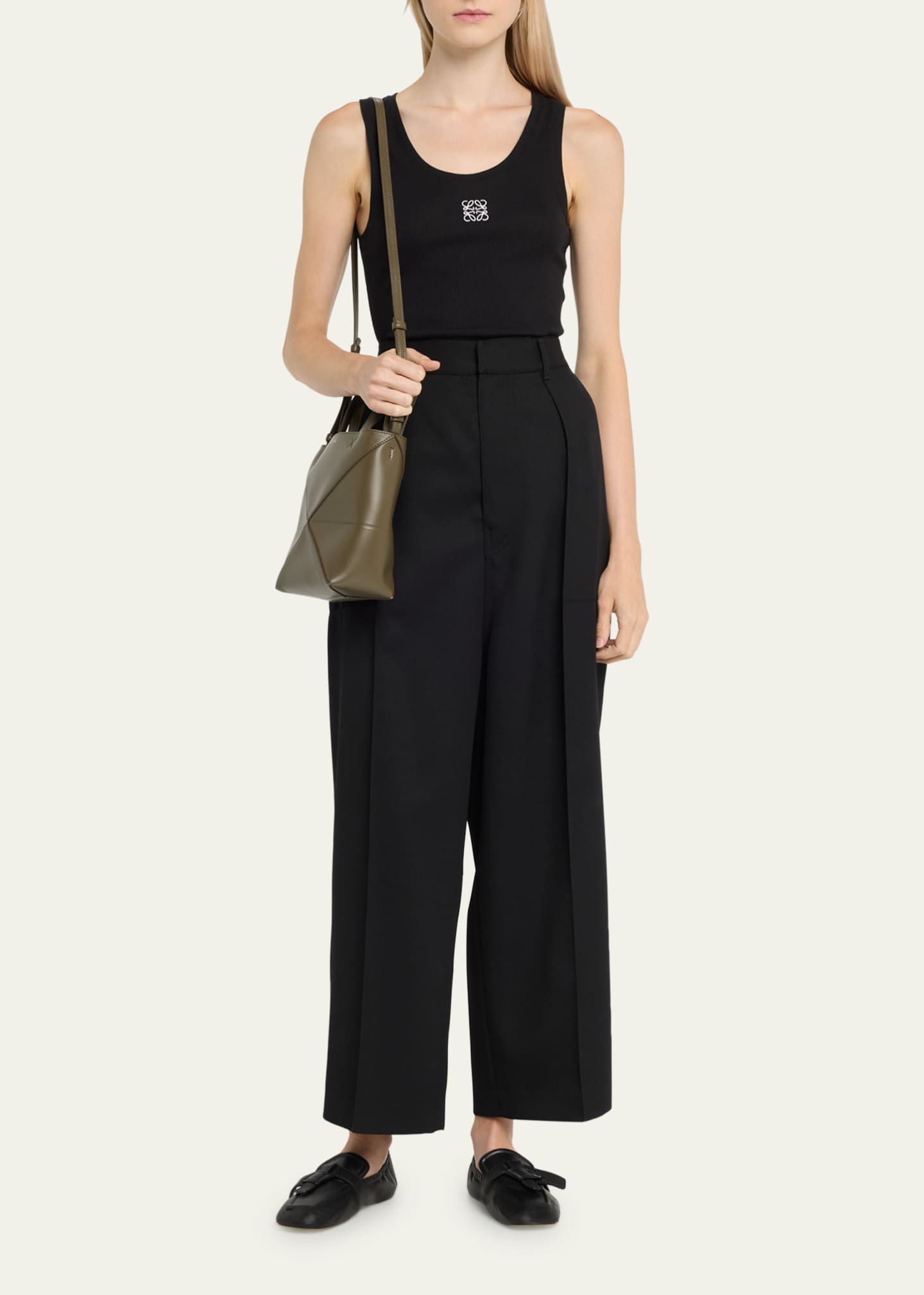 Loewe Puzzle Fold Mini Tote Bag in Shiny Leather Image 5 of 6