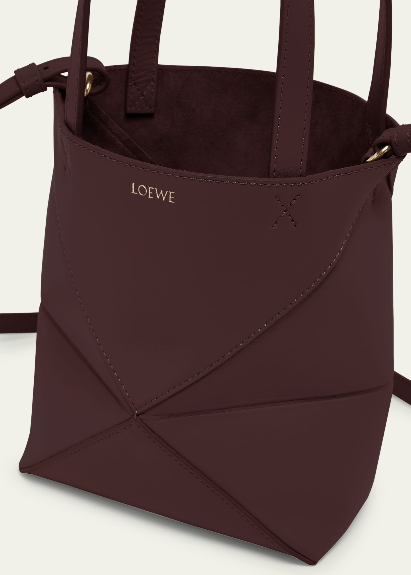 Loewe Puzzle Fold Mini Tote Bag in Shiny Leather Image 4 of 5