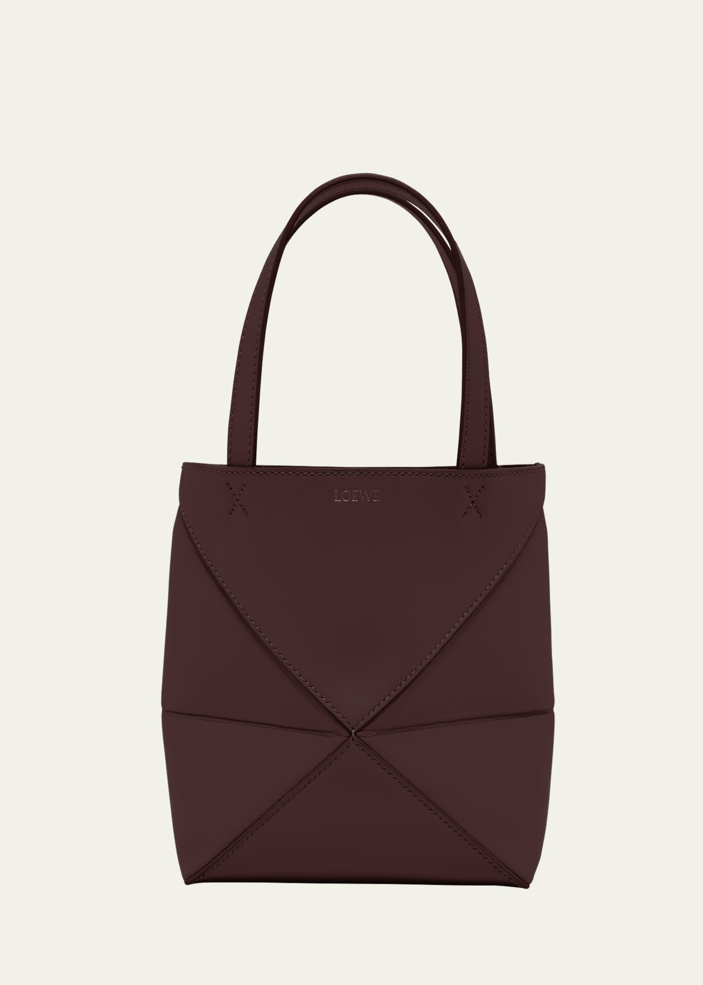 Loewe Puzzle Fold Mini Tote Bag in Shiny Leather Image 1 of 5