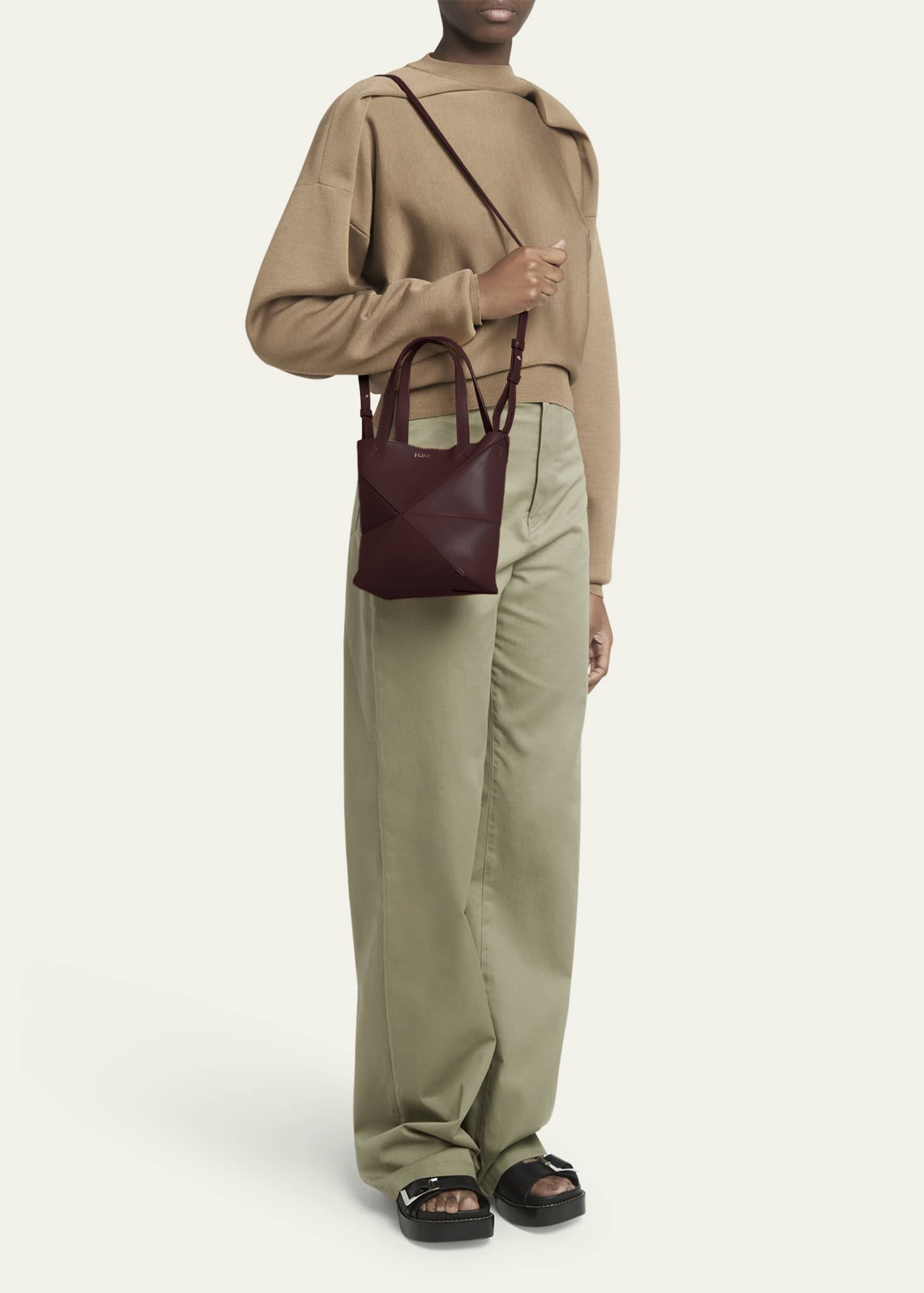Loewe Puzzle Fold Mini Tote Bag in Shiny Leather Image 5 of 5