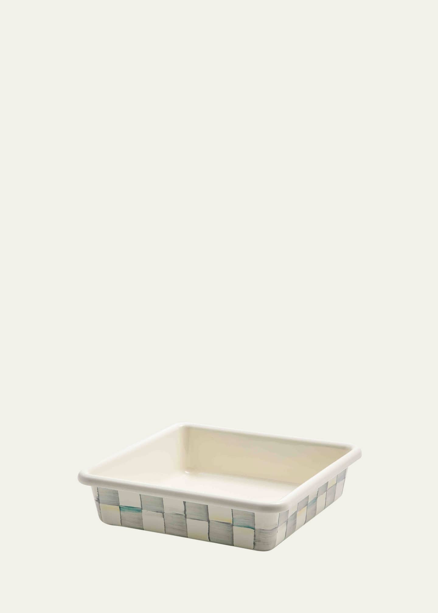 MacKenzie-Childs Sterling Check Enamel Square Baking Pan, 8"