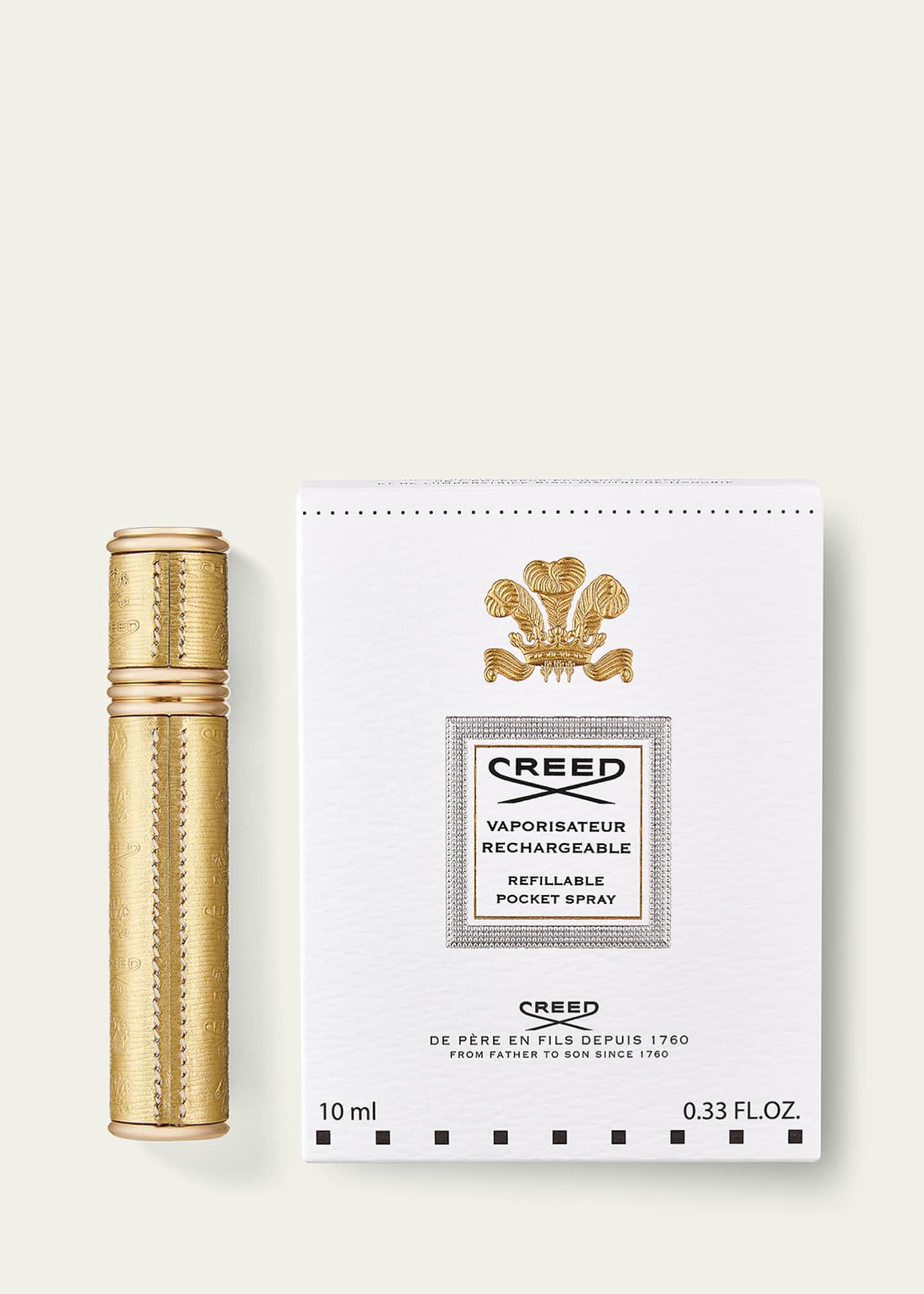 CREED Empty Gold Refillable Pocket Spray Case, 0.33 oz. Bergdorf Goodman