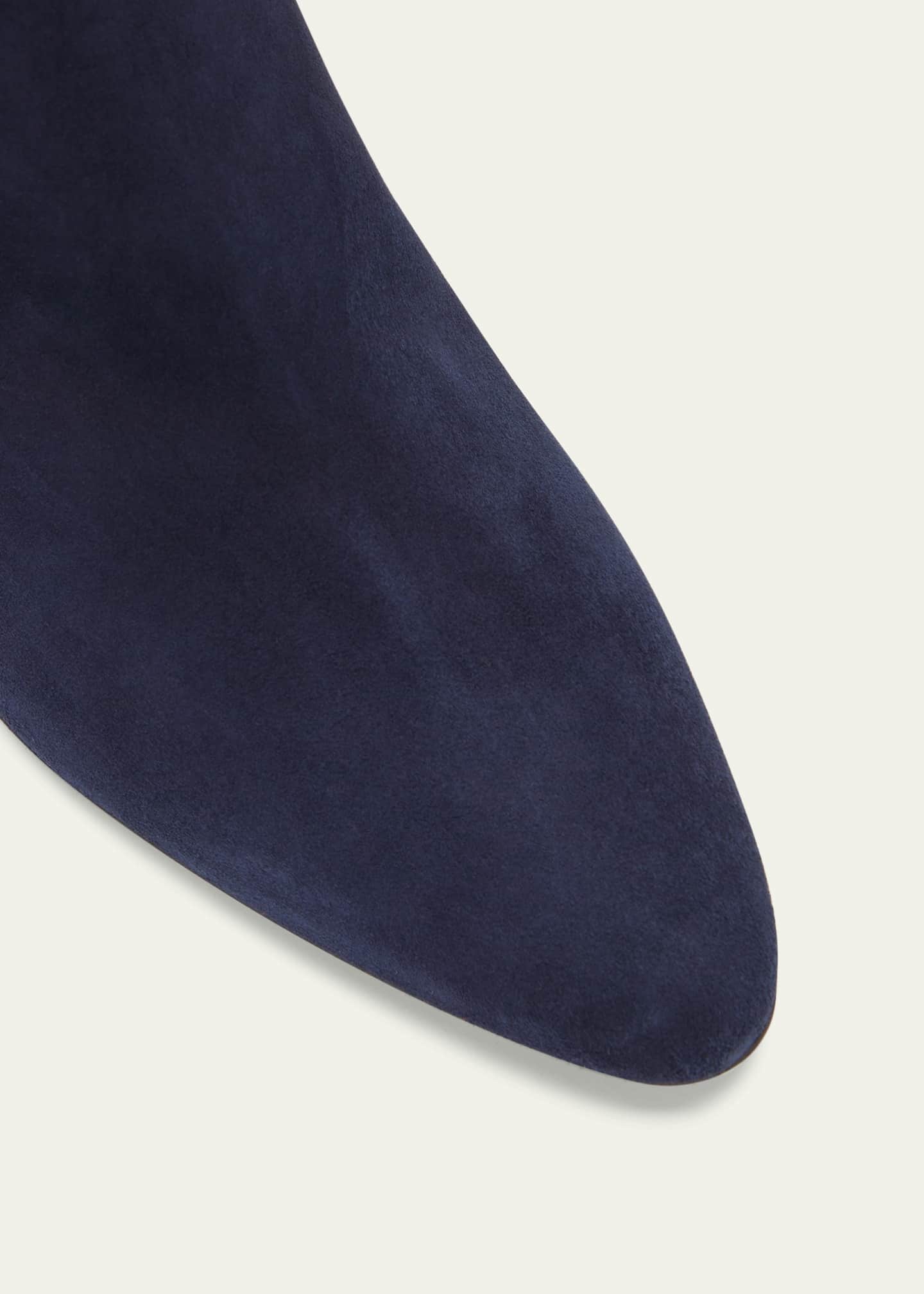Manolo Blahnik Pitana Suede Block-Heel Knee Boots Image 5 of 5