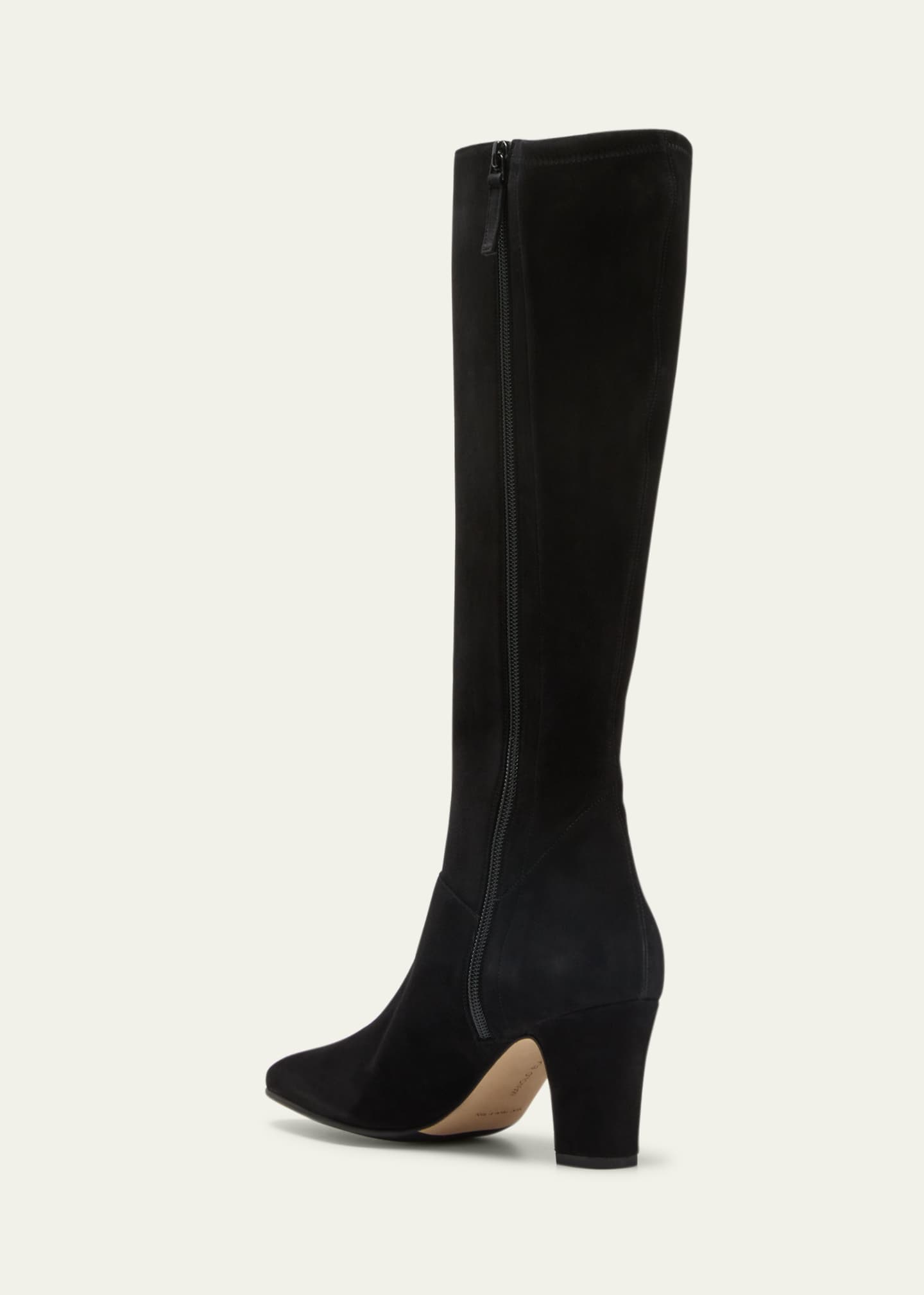 Manolo Blahnik Pitana Suede Block-Heel Knee Boots Image 4 of 7