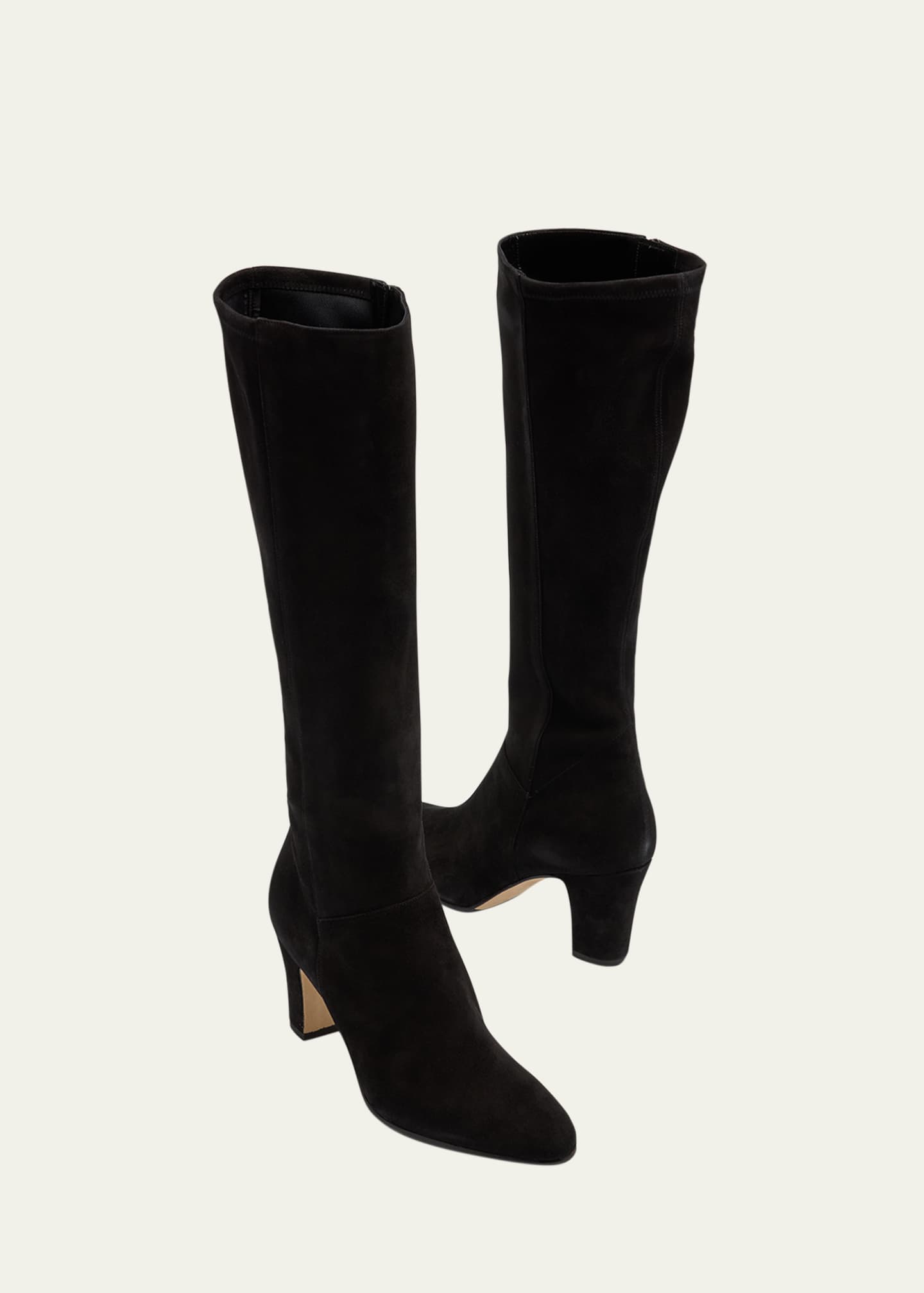 Manolo Blahnik Pitana Suede Block-Heel Knee Boots Image 7 of 7