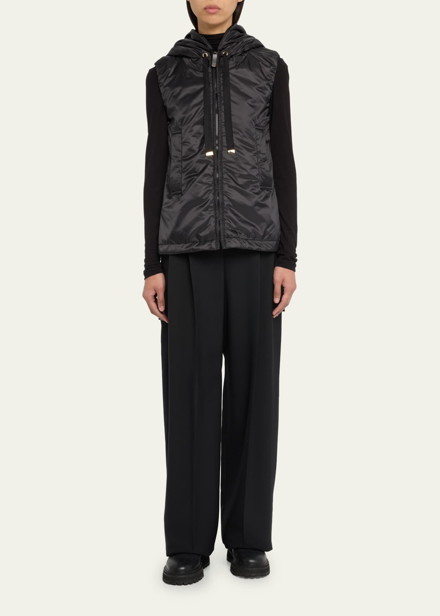 Max Mara Greengo Hooded Quilted Shell Vest - Bergdorf Goodman