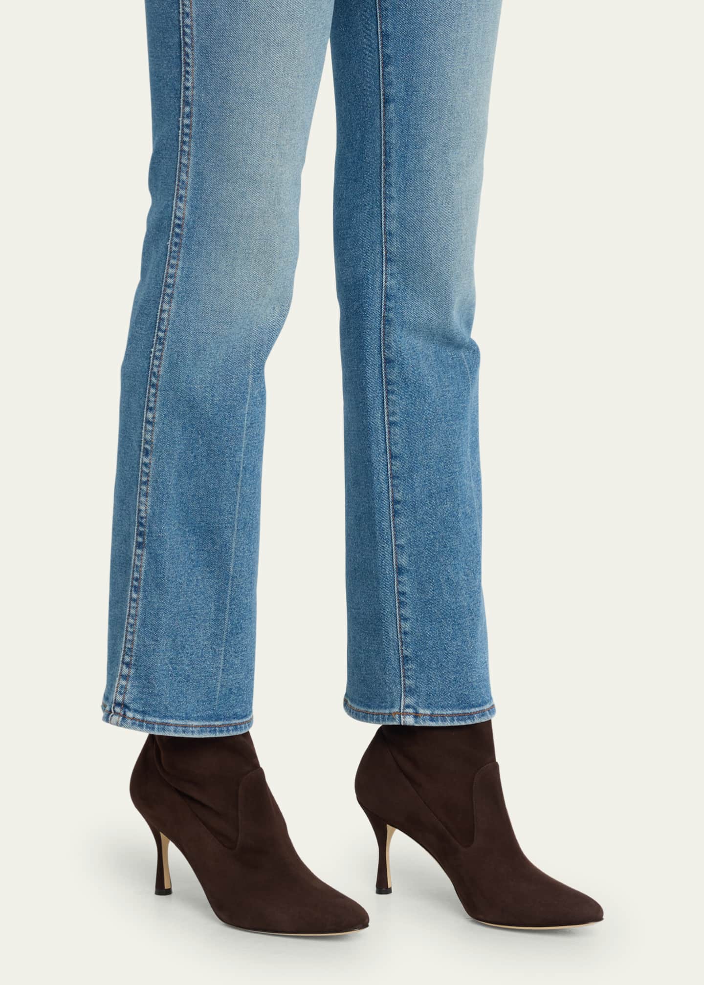 Manolo Blahnik Pamfilo Suede Stiletto Tall Boots Image 2 of 5