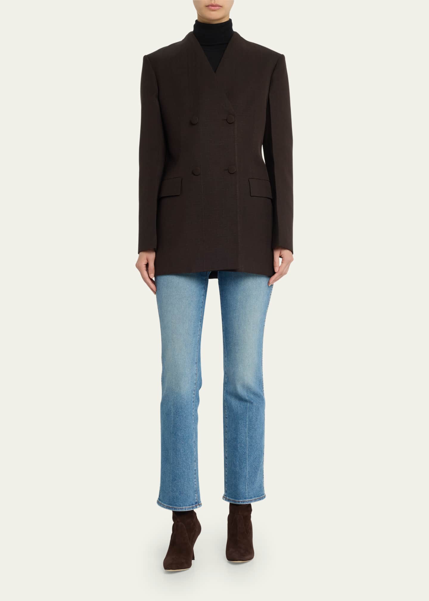 Manolo Blahnik Pamfilo Suede Stiletto Tall Boots Image 3 of 5