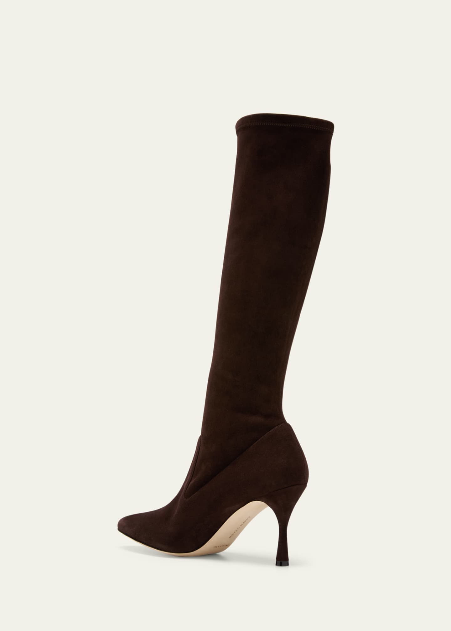Manolo Blahnik Pamfilo Suede Stiletto Tall Boots Image 4 of 5