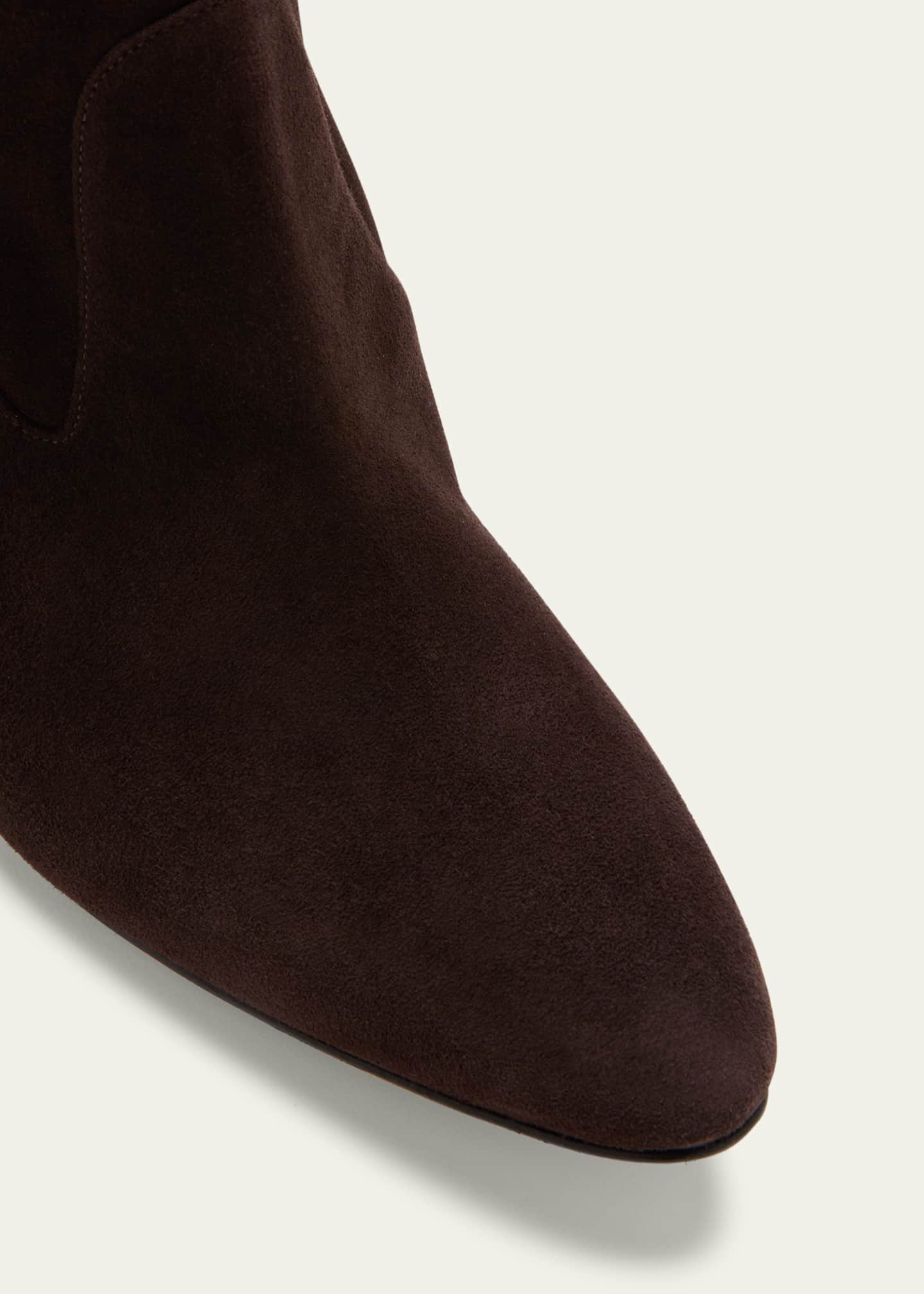 Manolo Blahnik Pamfilo Suede Stiletto Tall Boots Image 5 of 5