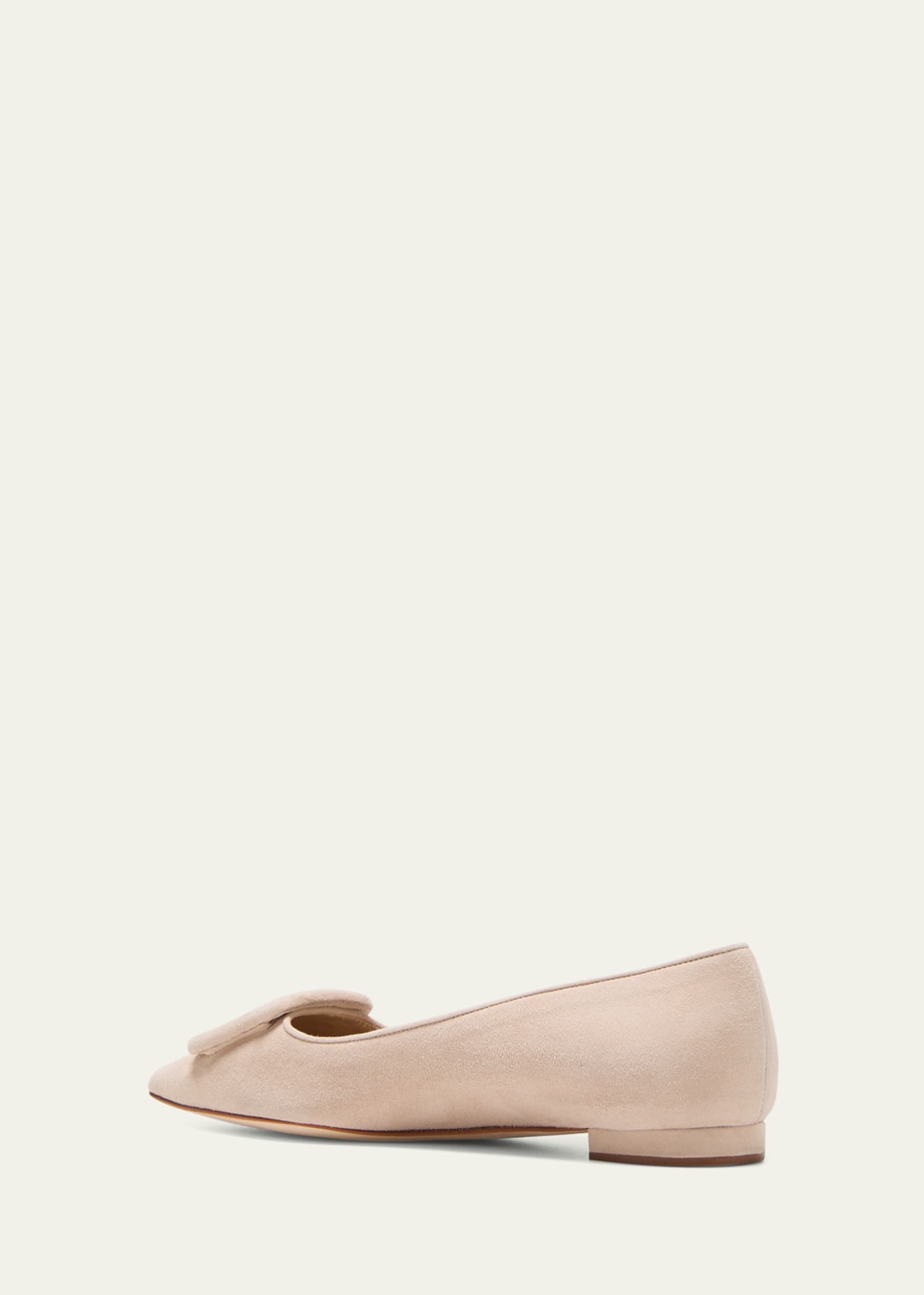 Manolo Blahnik Maysale Suede Buckle Ballerina Flats Image 4 of 5