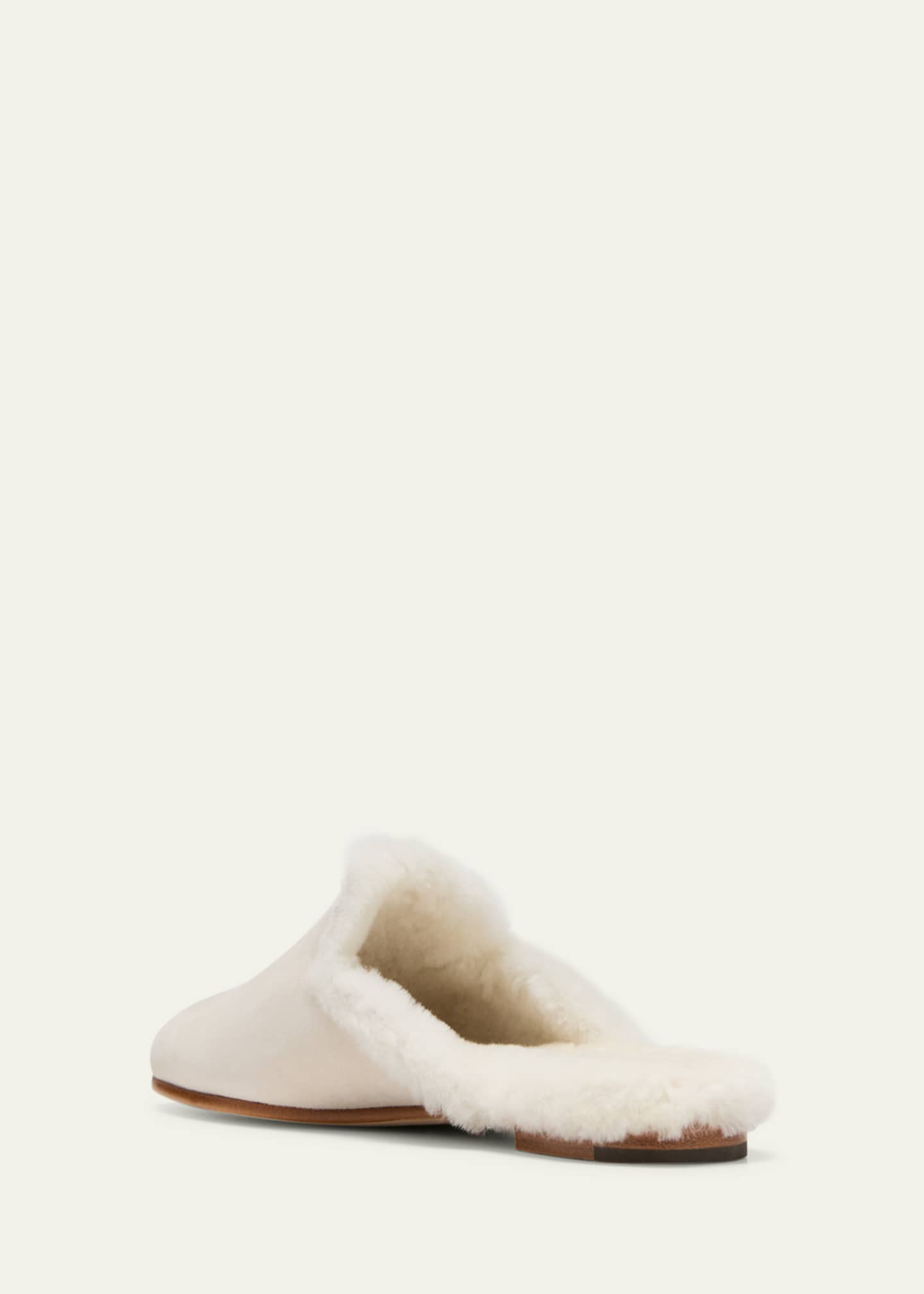 Manolo Blahnik Mariamu Suede Shearling Slipper Mules Image 4 of 5